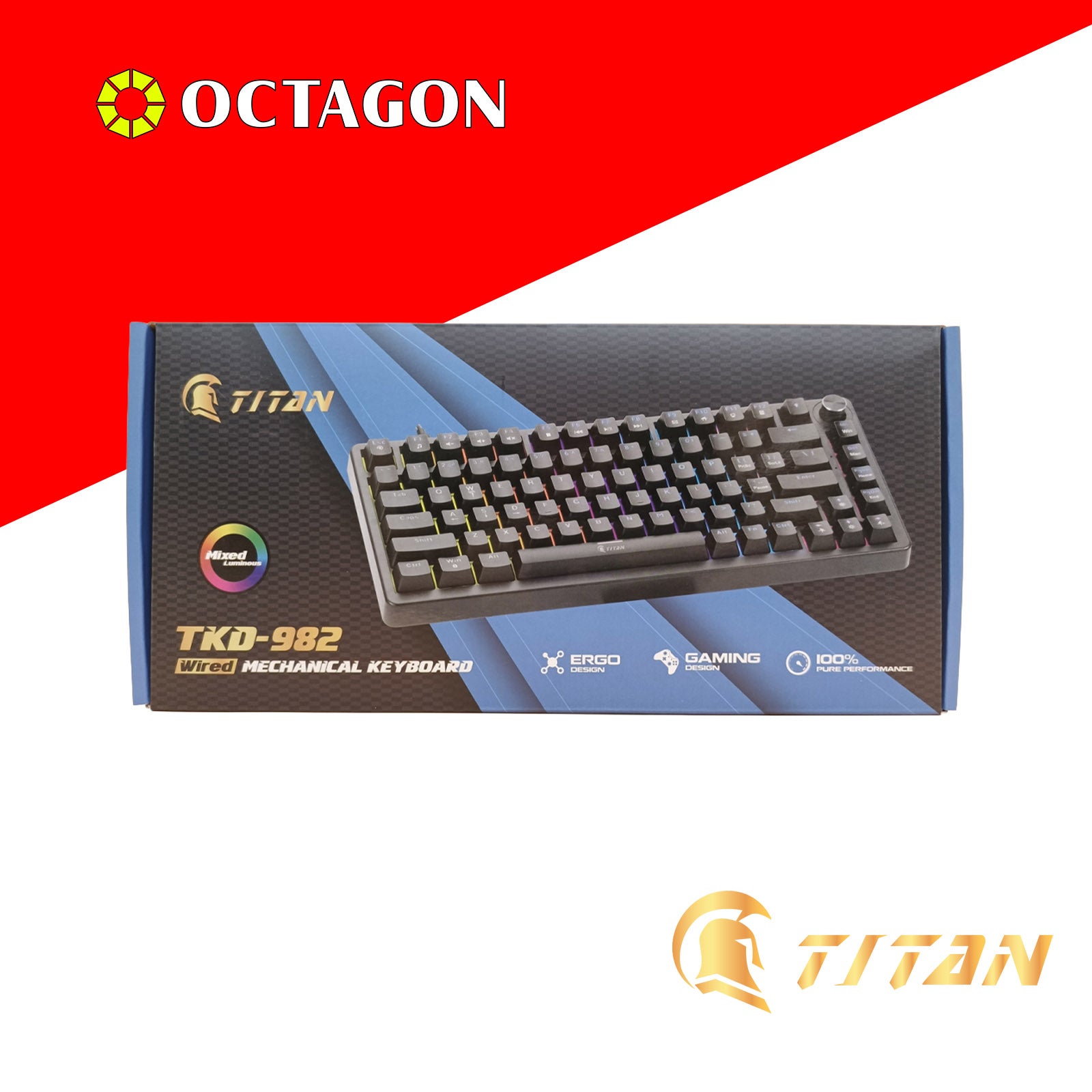 TITAN TKD-982 USB BACKLIGHT MECH KEYBOARD 82 KEYS BLUE SWITCH