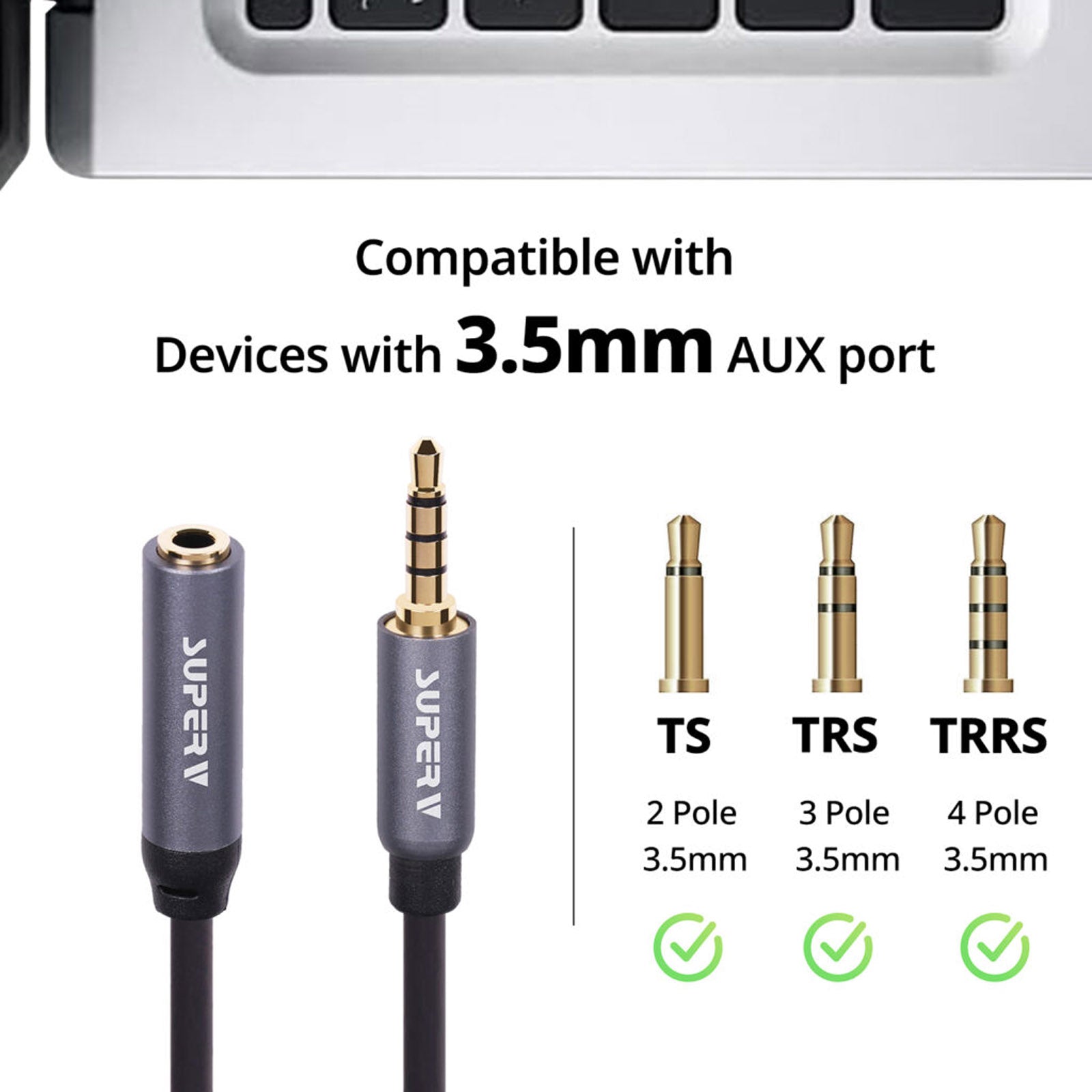 SUPERV AF100 AUDIO 3.5MM AM/AF EXTENSION CABLE