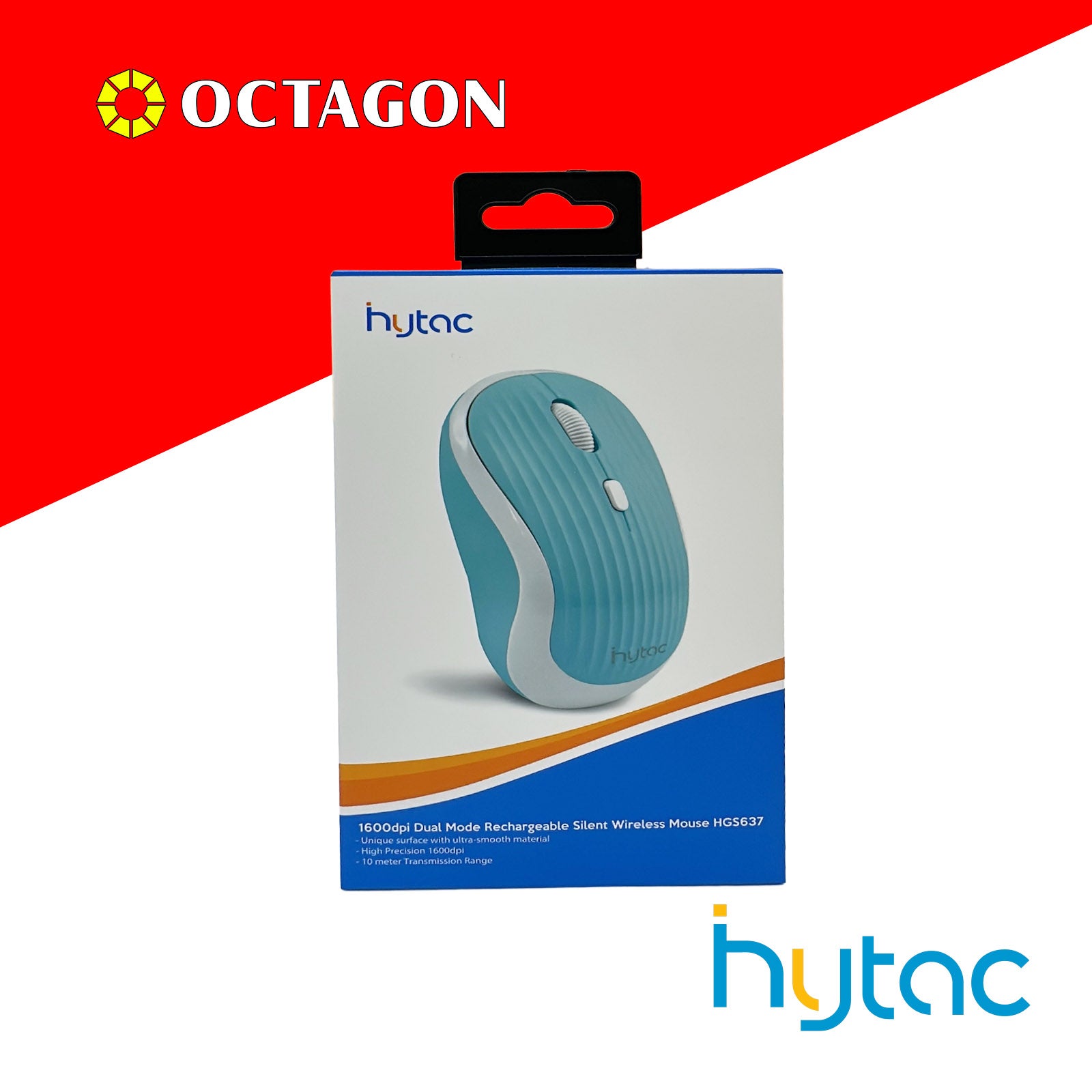 HYTAC HGS637 SKY BLUE 1600DPI DUAL MODE RECHARGEABLE SILENT WIRELESS MOUSE
