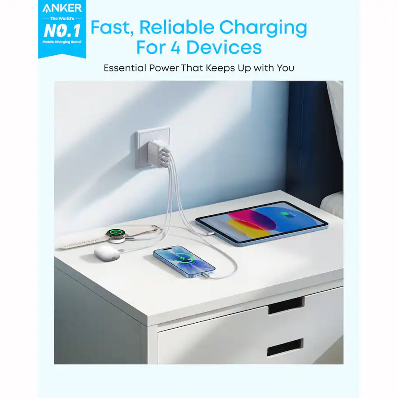 ANKER A121EJ21 ZOLO WHITE 50W 2A2C CHARGER