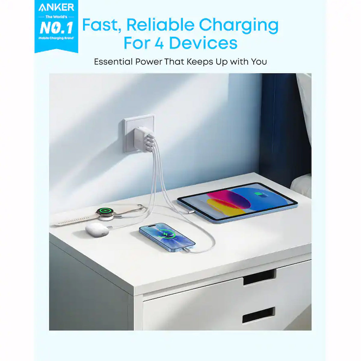 ANKER A121EJ21 ZOLO WHITE 50W 2A2C CHARGER