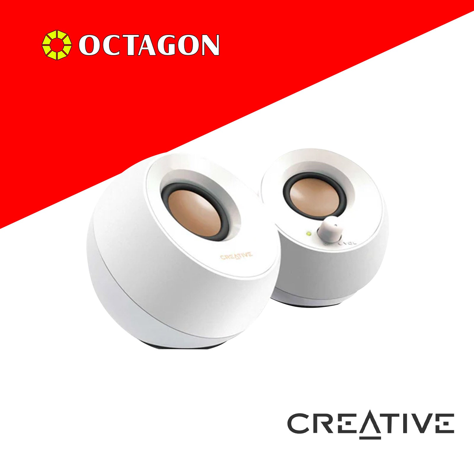 CREATIVE PEBBLE WHITE/BLACK 2.0 SPEAKER USB