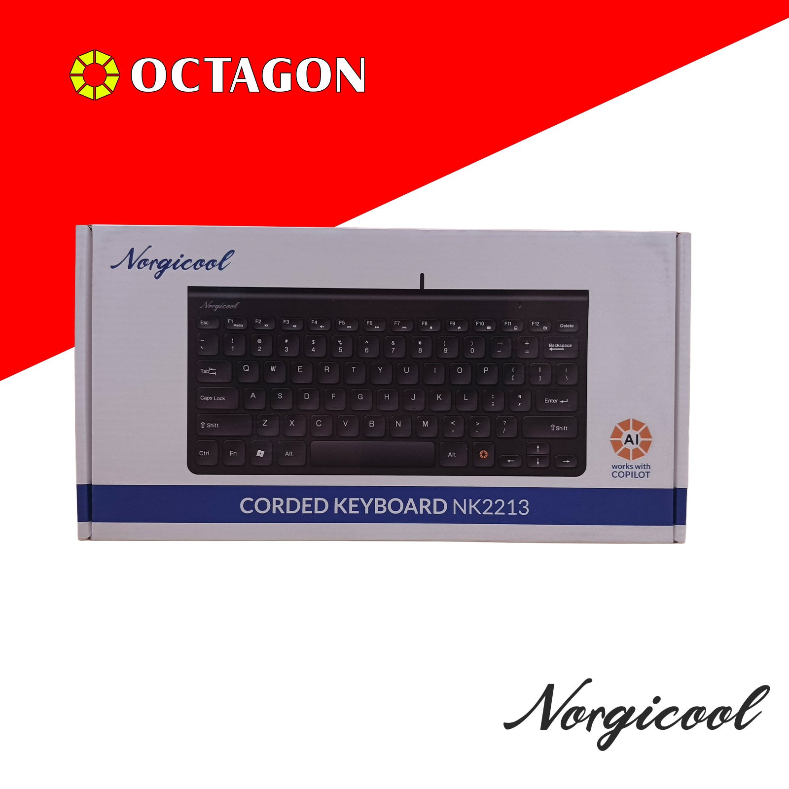 NORGICOOL NK2213 WIRED USB KEYBOARD COPILOT BLUE/PINK/BLACK