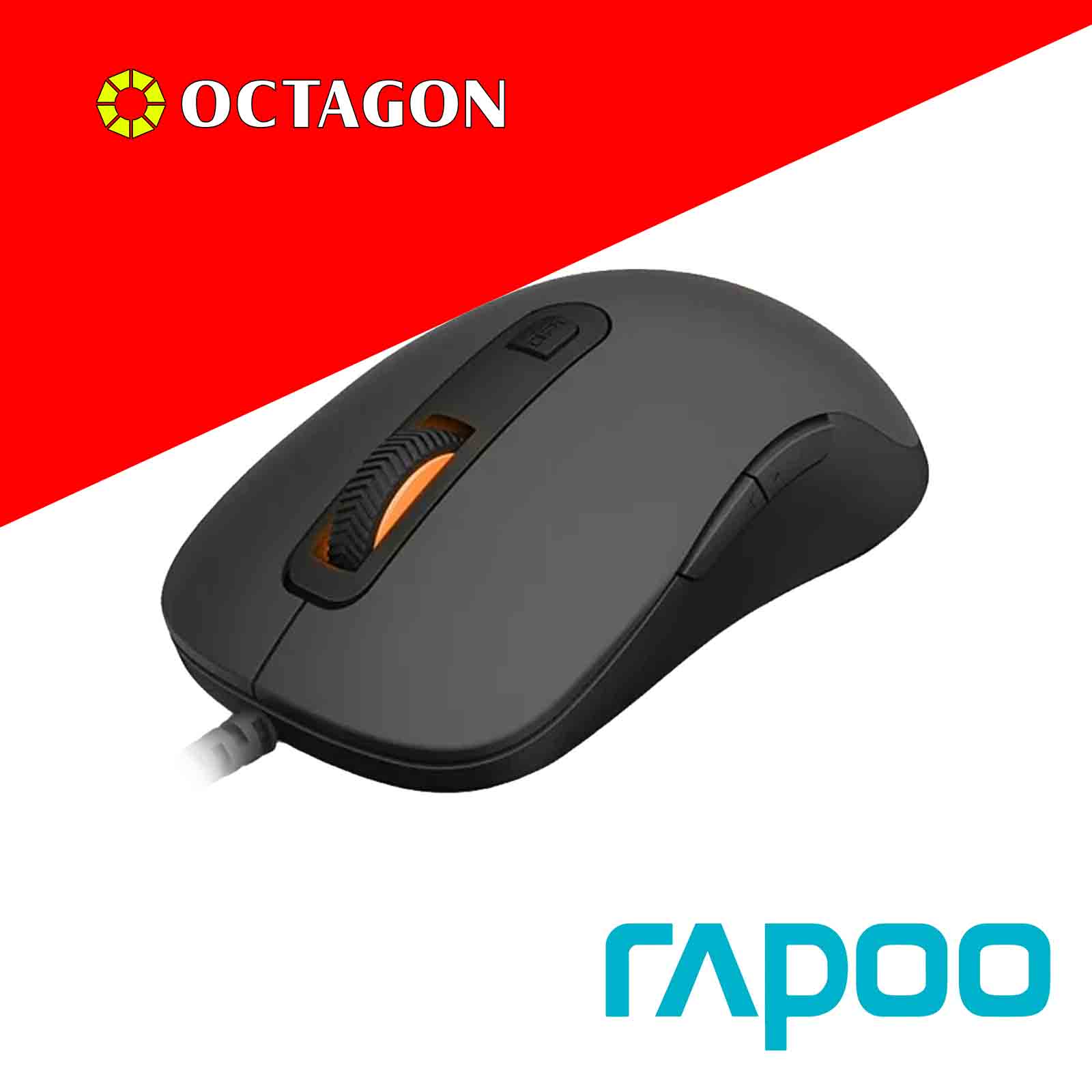RAPOO V16 BLACK WIRED RGB OPTICAL GAMING MOUSE