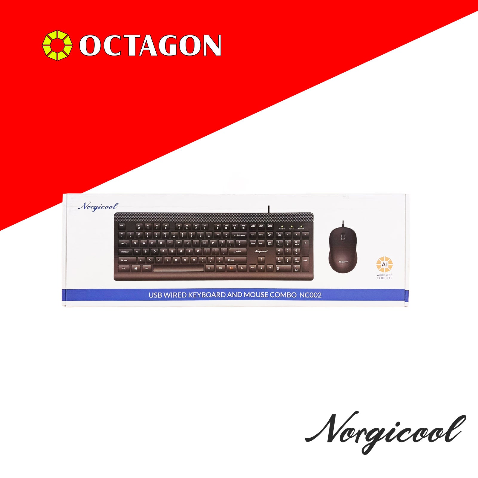 NORGICOOL NC002I BLACK USB COMBO 104 KEYS