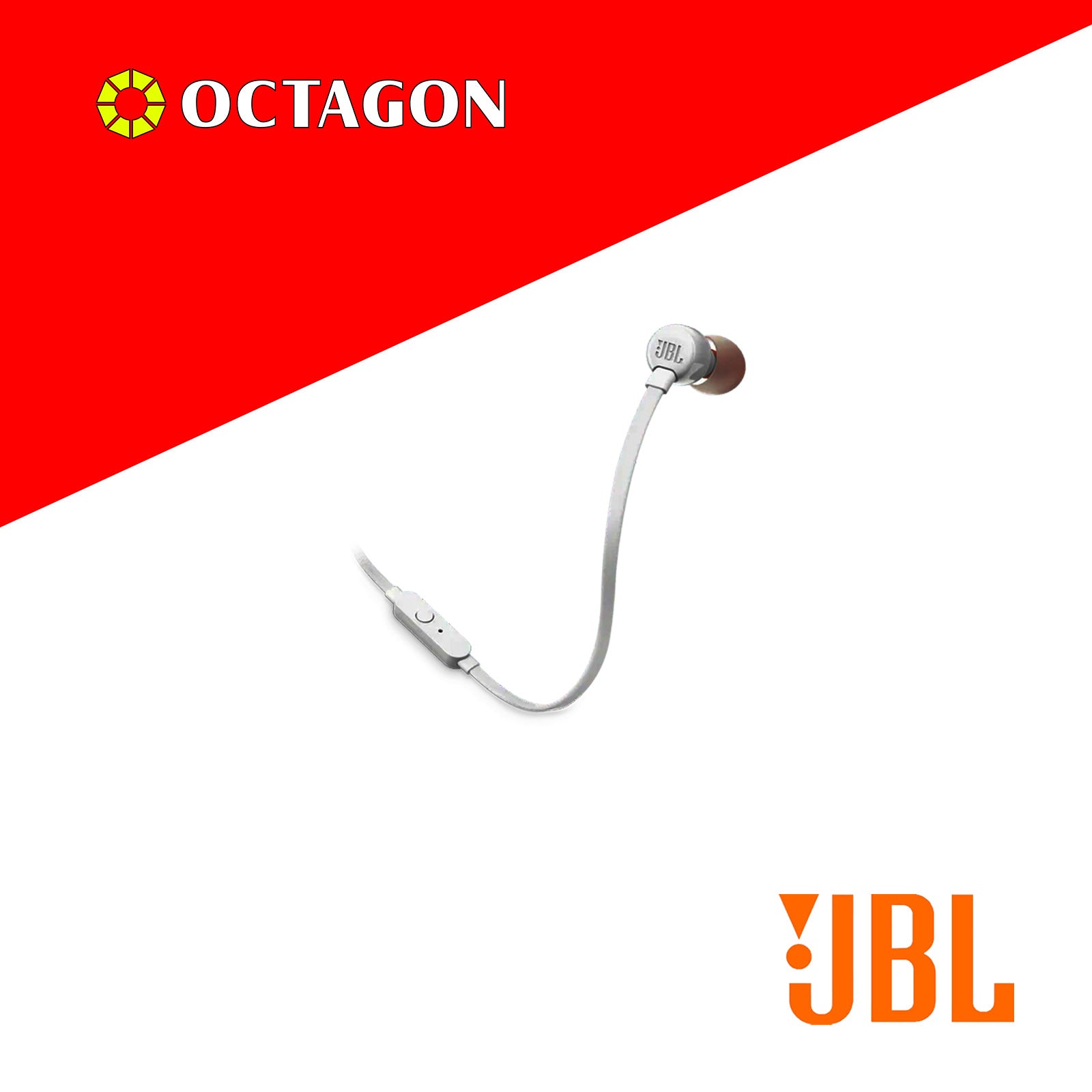 JBL T110 WHITE IN EAR EARPHONES W/ MIC