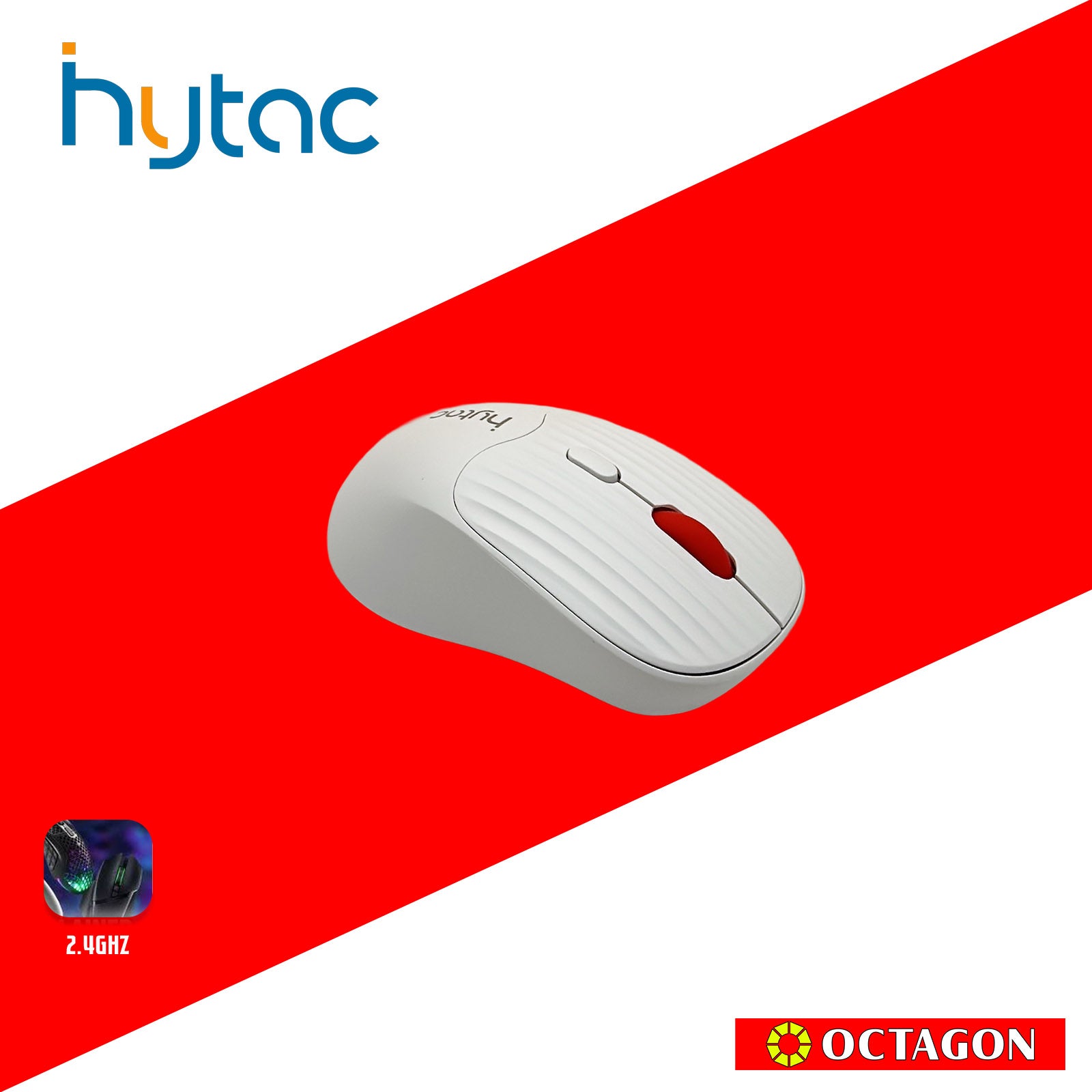 HYTAC HGS638 WHITE 1600DPI DUAL MODE SILENT WIRELESS MOUSE