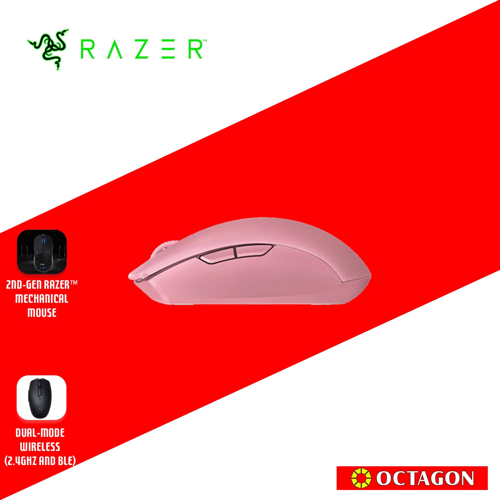 RAZER OROCHI V2 WIRELESS GAMING MOUSE - QUARTZ EDITION