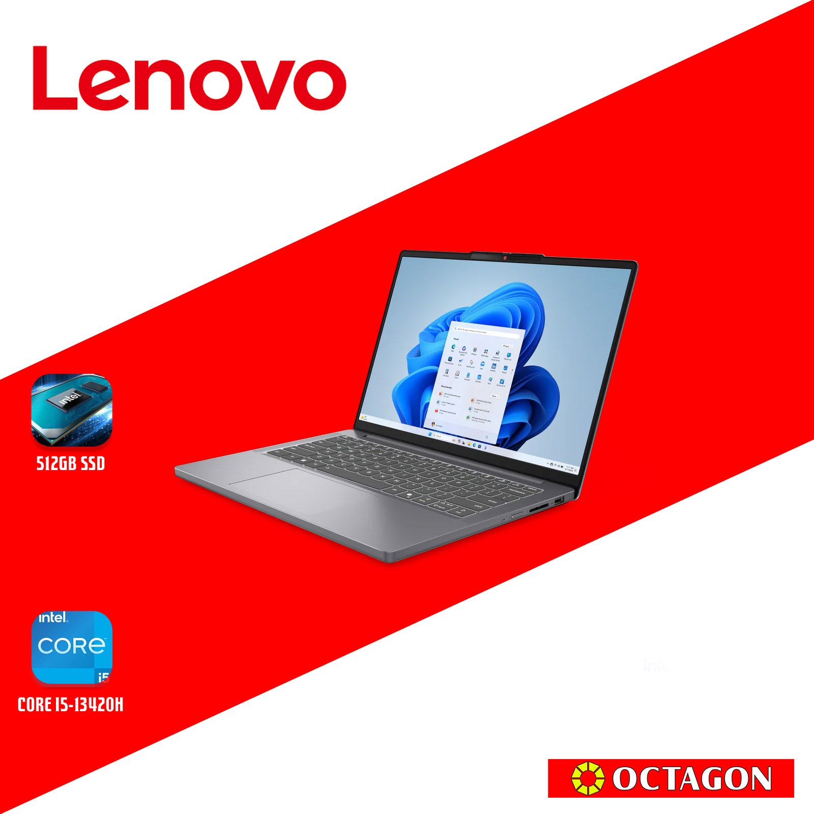 LENOVO IP S3I-14 (83K0007XPH)/ CORE I5-13420H/ 8GB/ 512GB SSD/ 14/ WIN 11/ OFFICE HOME 2024 + OFFICE 365 BASIC/ GRY