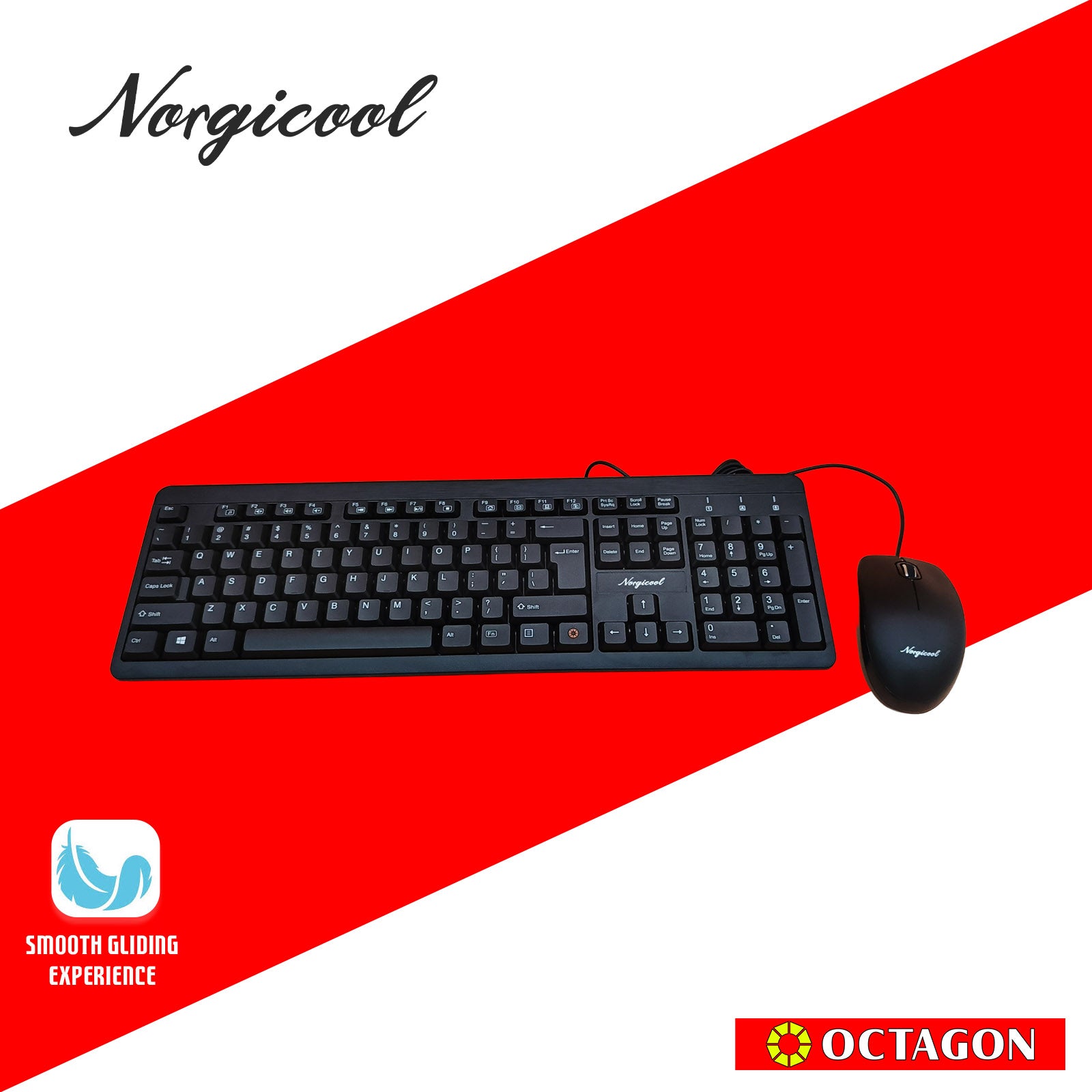 NORGICOOL NC001I BLACK USB COMBO 104 KEYS