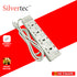 SILVERTEC NEW SV28-1.8M 4-OUTLET UNIVERSAL PLUG/ 4-SWITCH/ 1.8M/ 10A/ 2500W/ 250V IVORY POWER STRIP W/ SURGE PROTECTION