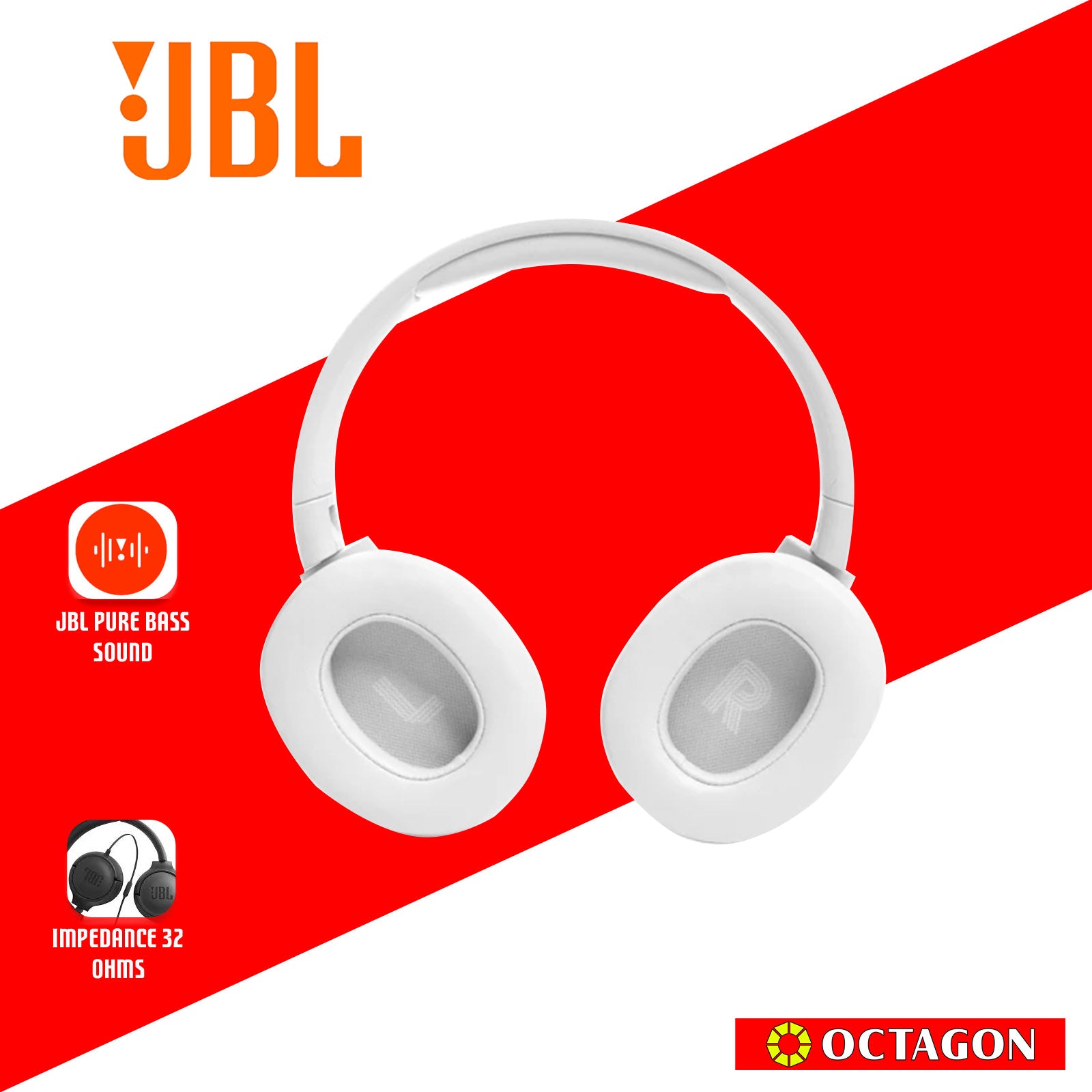 JBL T720 BT WHITE WIRELESS OVER-EAR