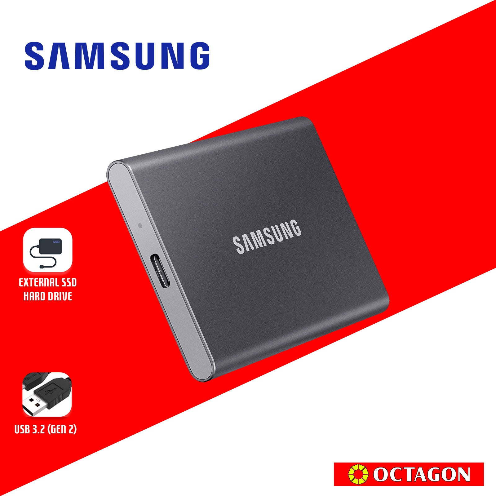 SAMSUNG T7 1TB TITAN GRAY PORTABLE SSD