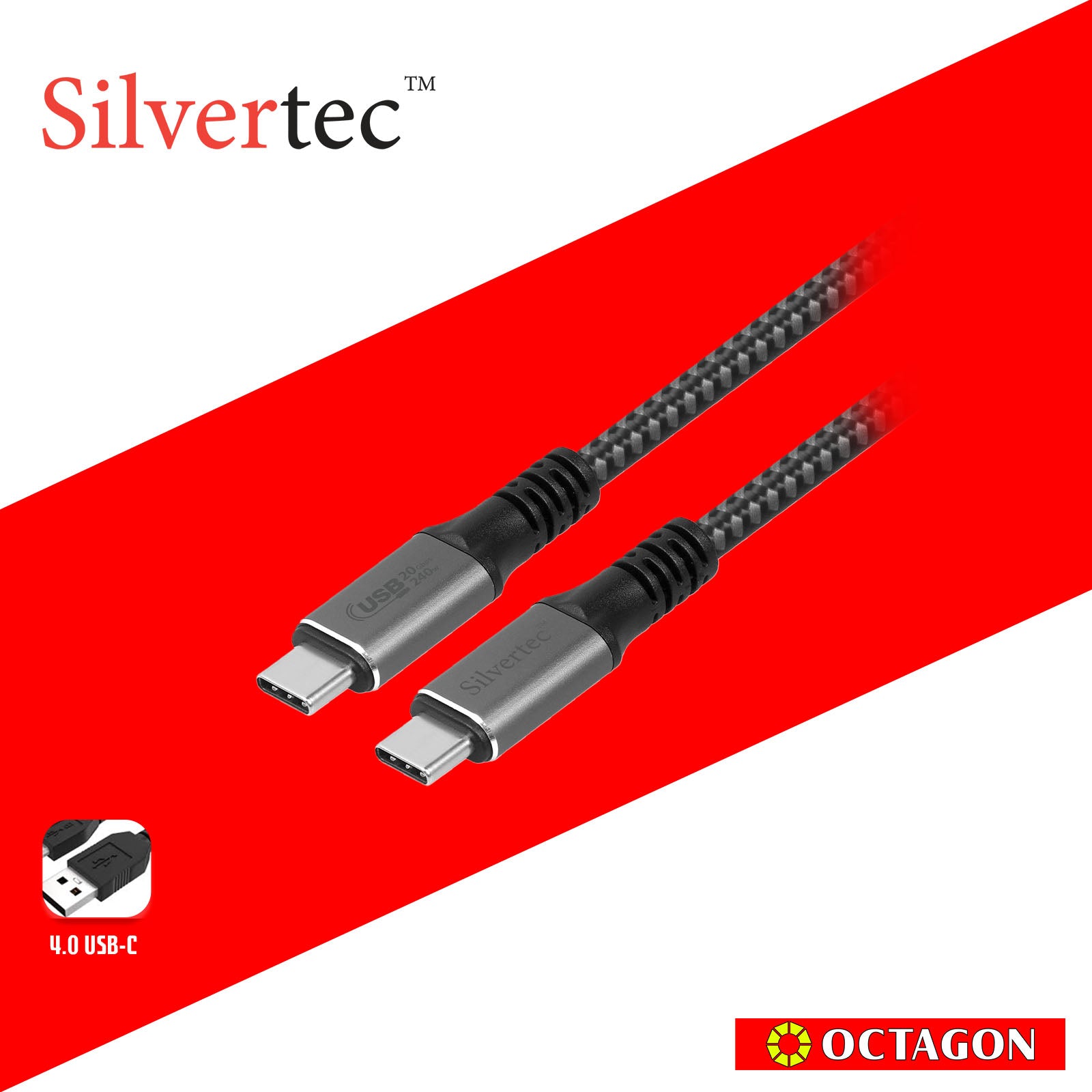 SILVERTEC SW-CC4200-BK USB4.0 C 2M 240W 40GBPS CABLE