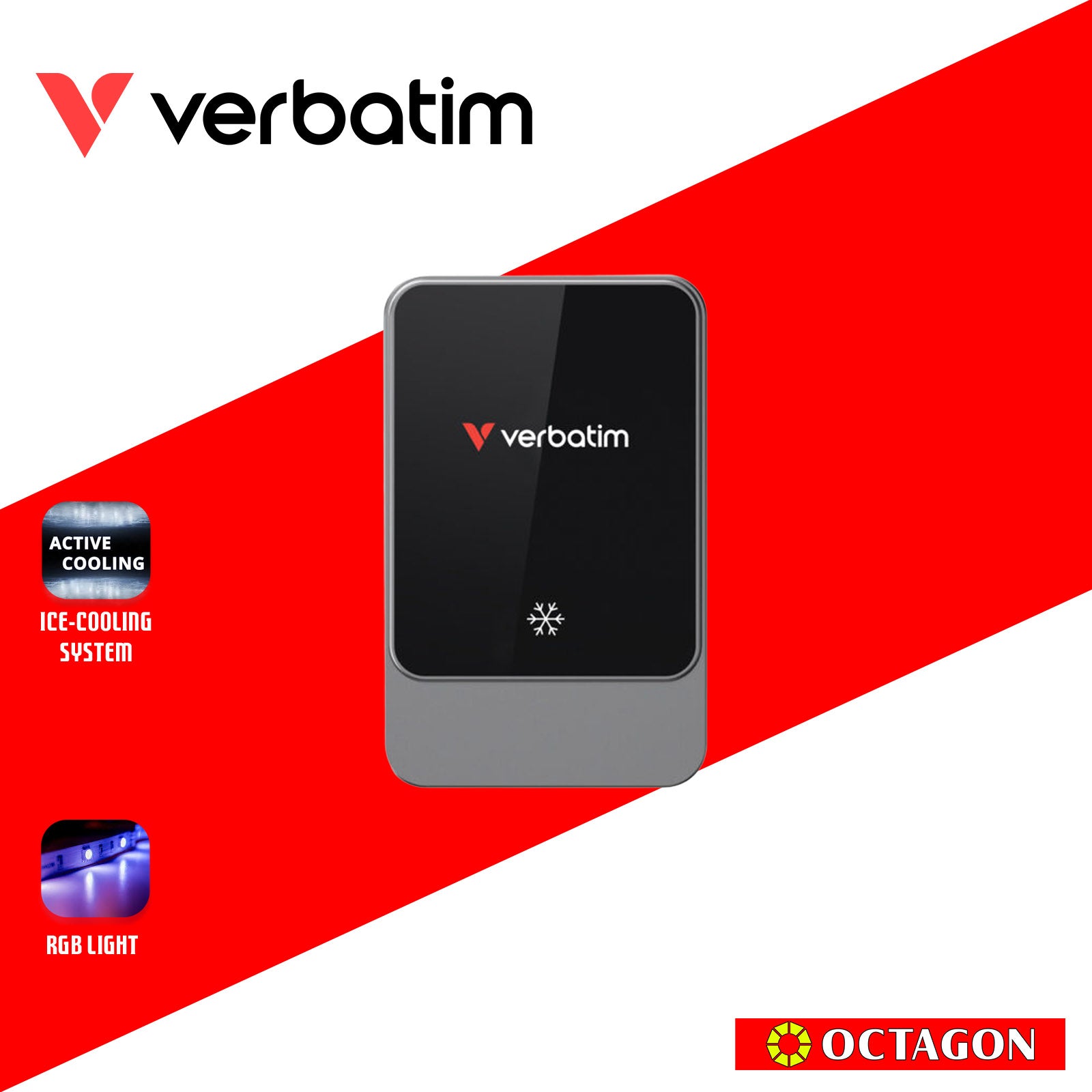 VERBATIM 31862 CHARGE N DRIVE QI1 MAGNETIC WIRELESS CHARGER RGB CND-03