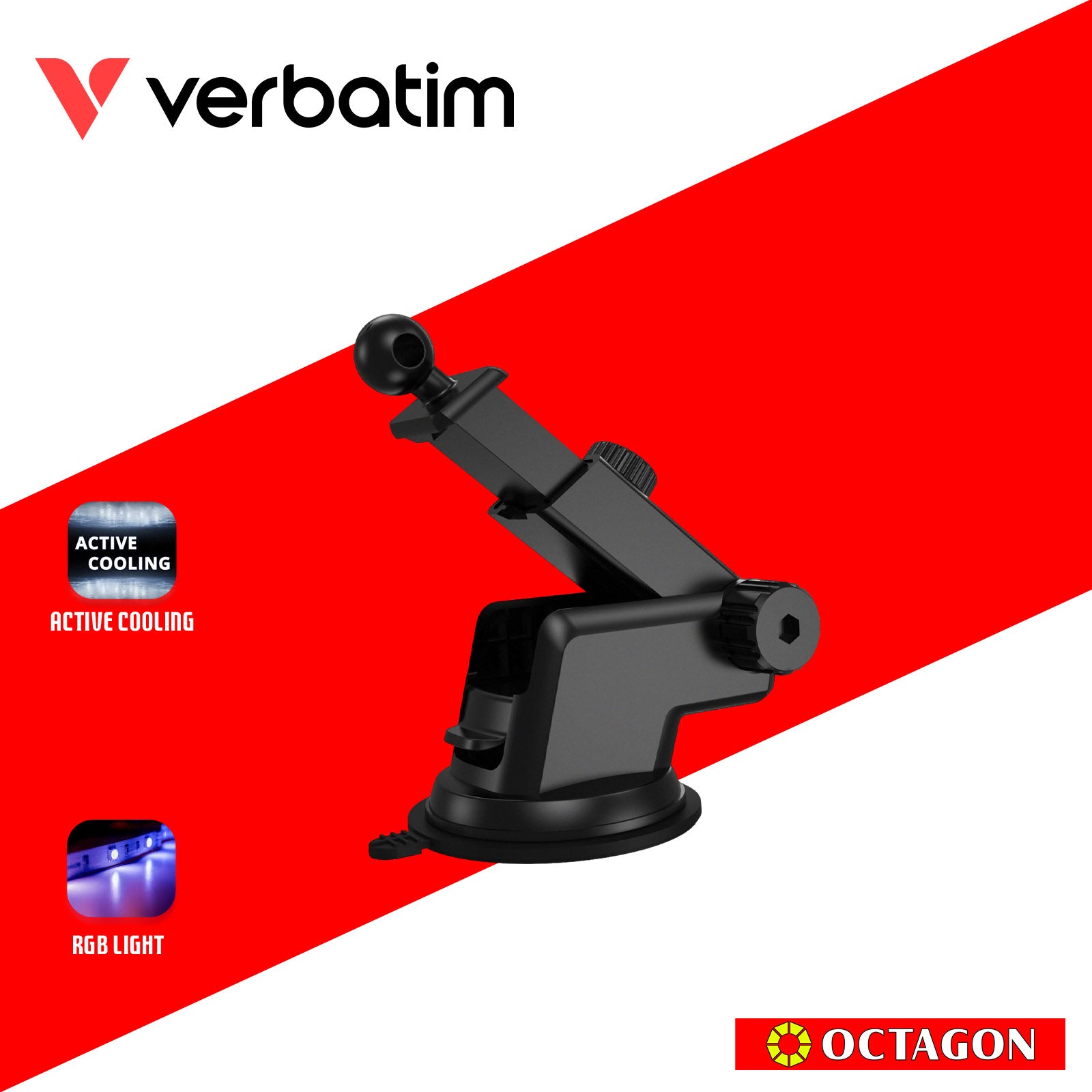 VERBATIM 31860 CHARGE N DRIVE QI2 MAGNETIC WIRELESS CAR CHARGER RGB CND-01