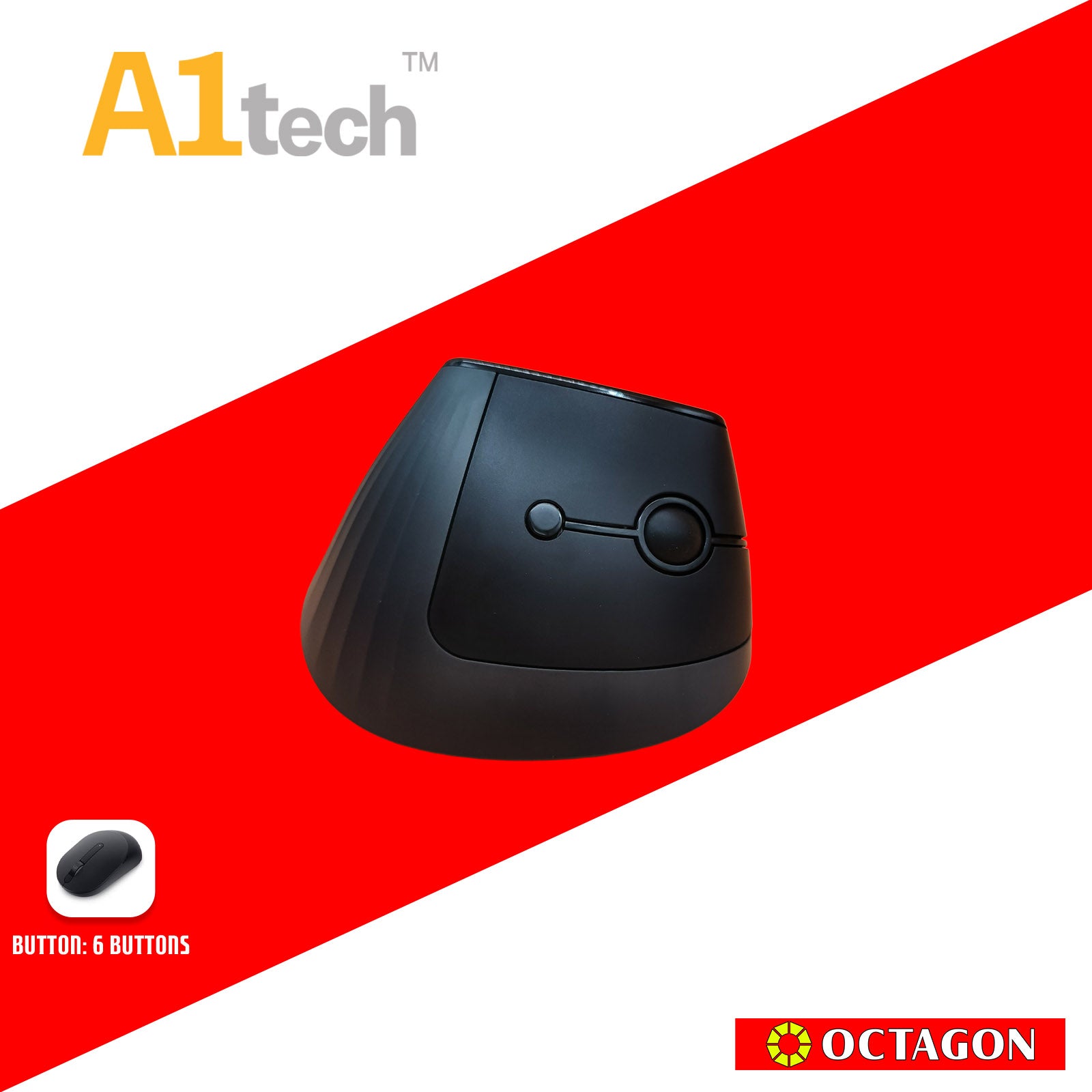 A1TECH AC-W808-WH 2.4G ERGONOMIC WIRELESS MOUSE 1600 DPI WHITE/BLACK