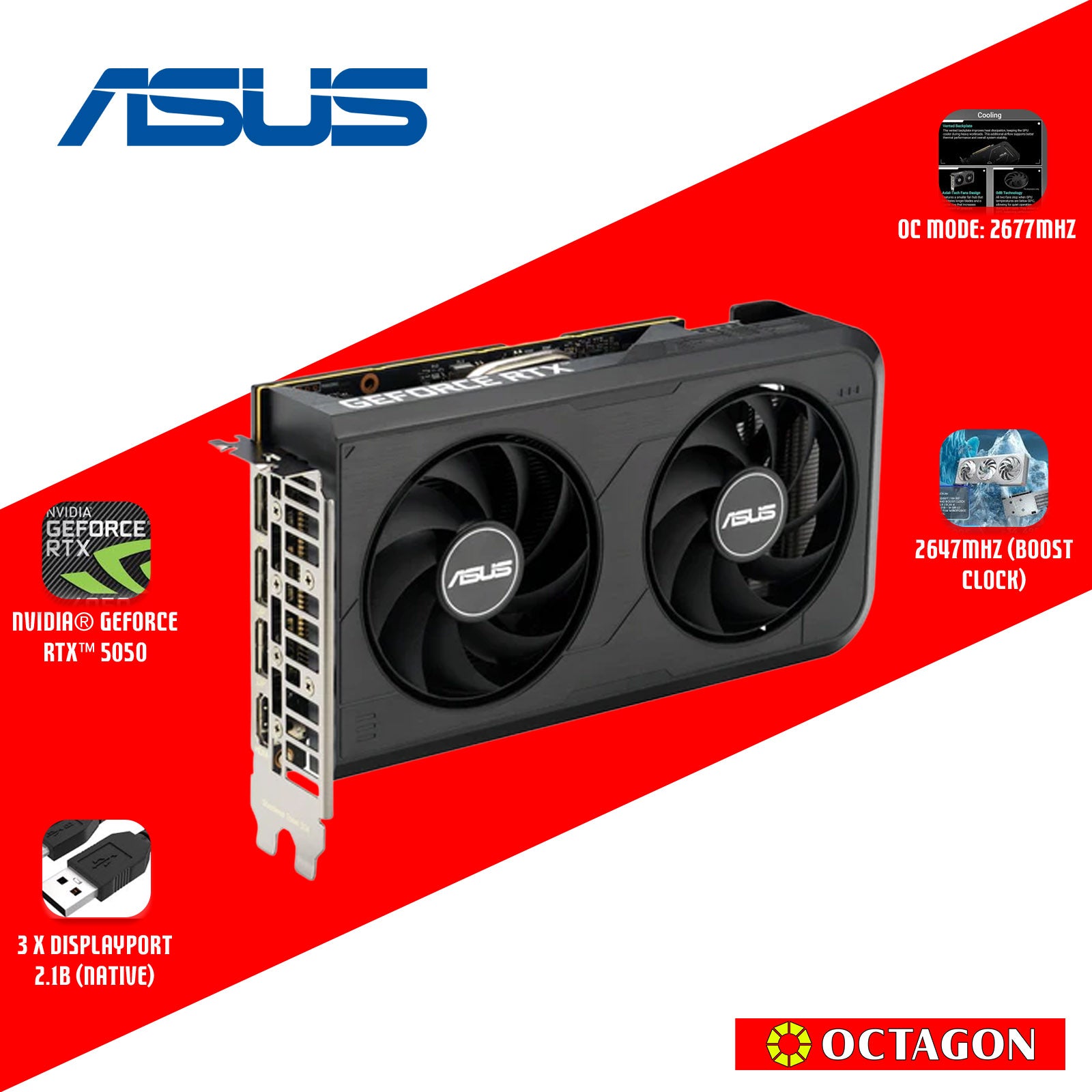 ASUS DUAL RTX5050 O8GB DDR6