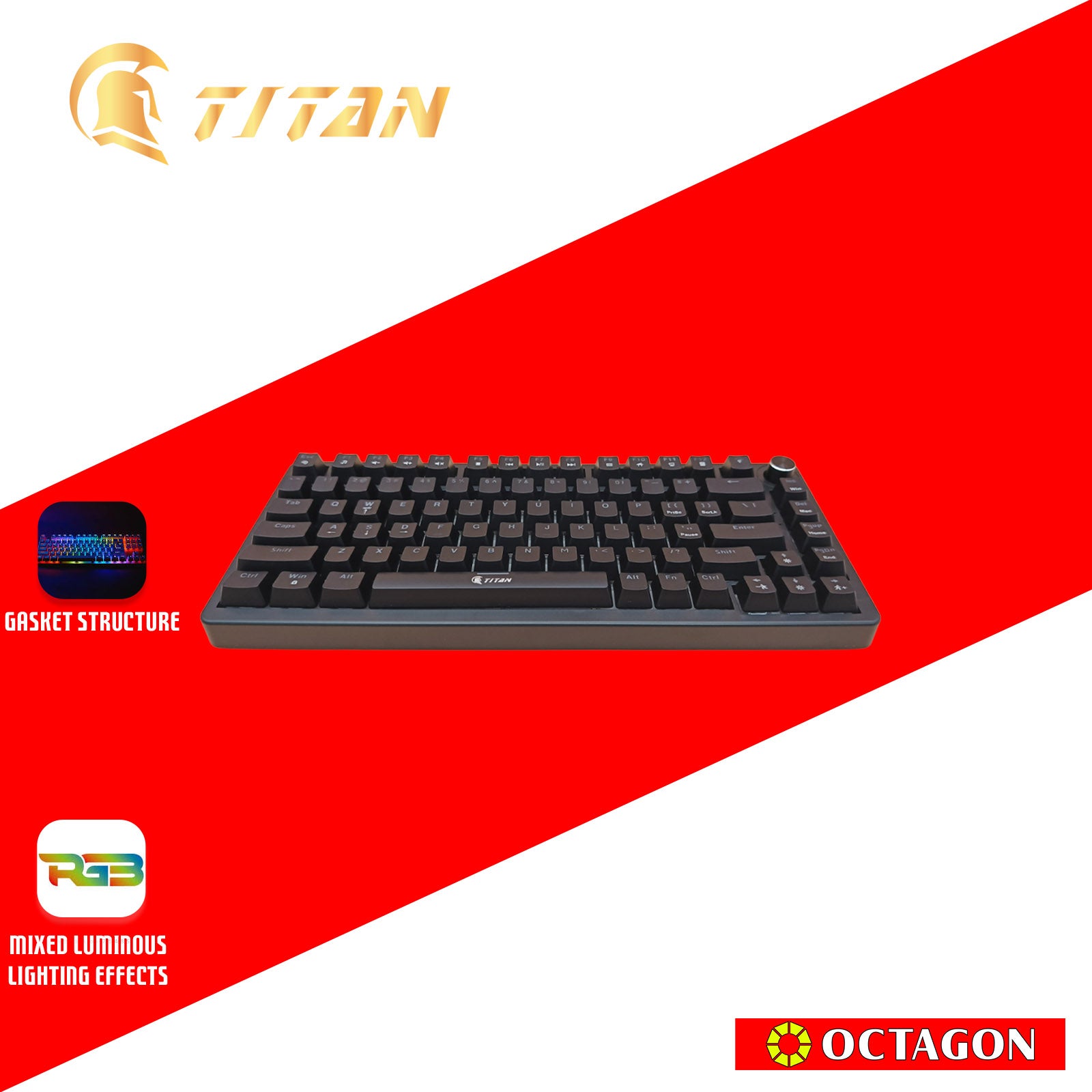 TITAN TKD-982 USB BACKLIGHT MECH KEYBOARD 82 KEYS BLUE SWITCH