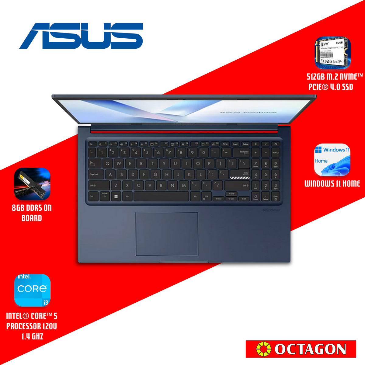 ASUS X1504VA-BQ4472WSM/ CORE 5-120U/ 8GB/ 512GB SSD/ 15.6 FHD/ WIN 11/ BLUE