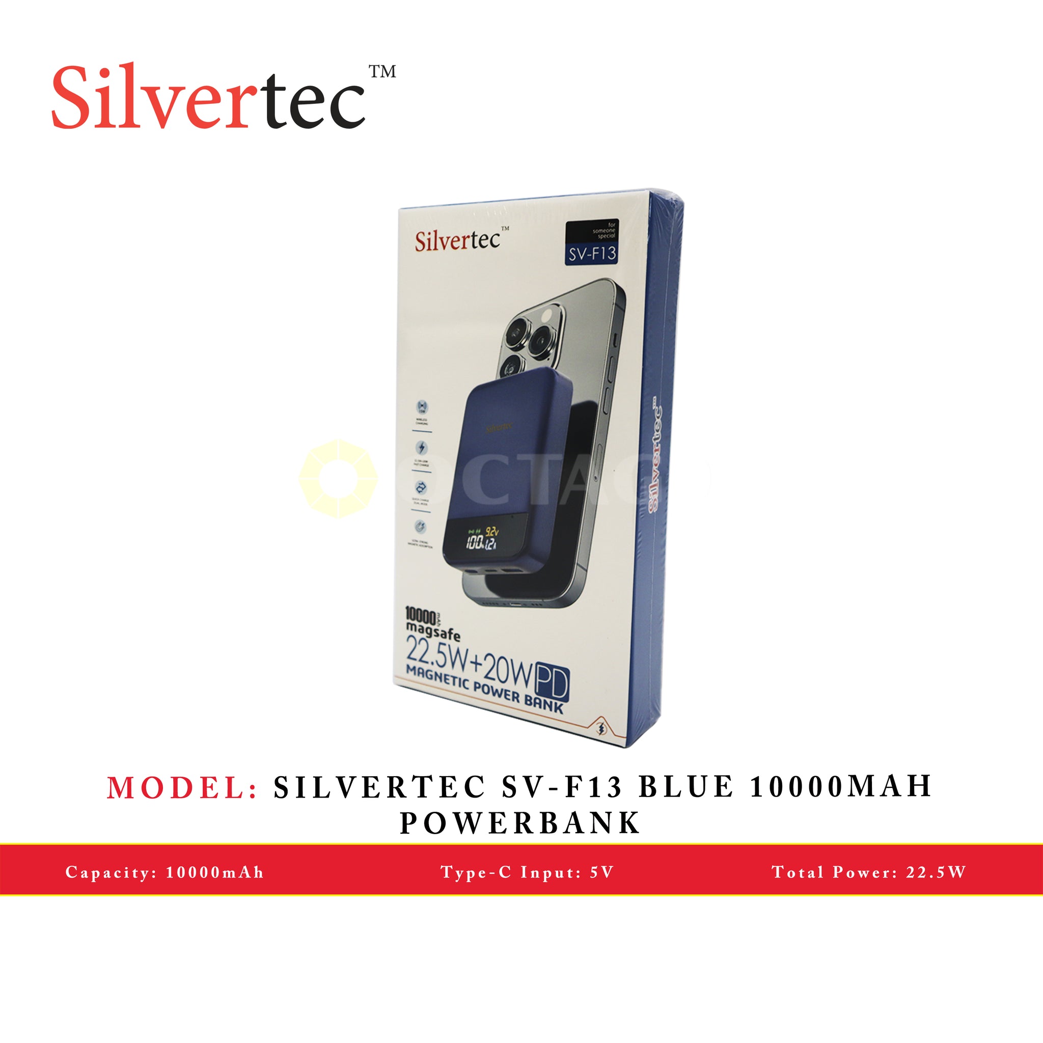 SILVERTEC SV-F13 BLUE 10000MAH POWERBANK