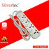 SILVERTEC NEW SV38-1.8M 4-OUTLET UNIVERSAL PLUG/ 4-SWITCH/ 1.8M/ 10A/ 2500W/ 250V IVORY POWER STRIP W/ SURGE PROTECTION