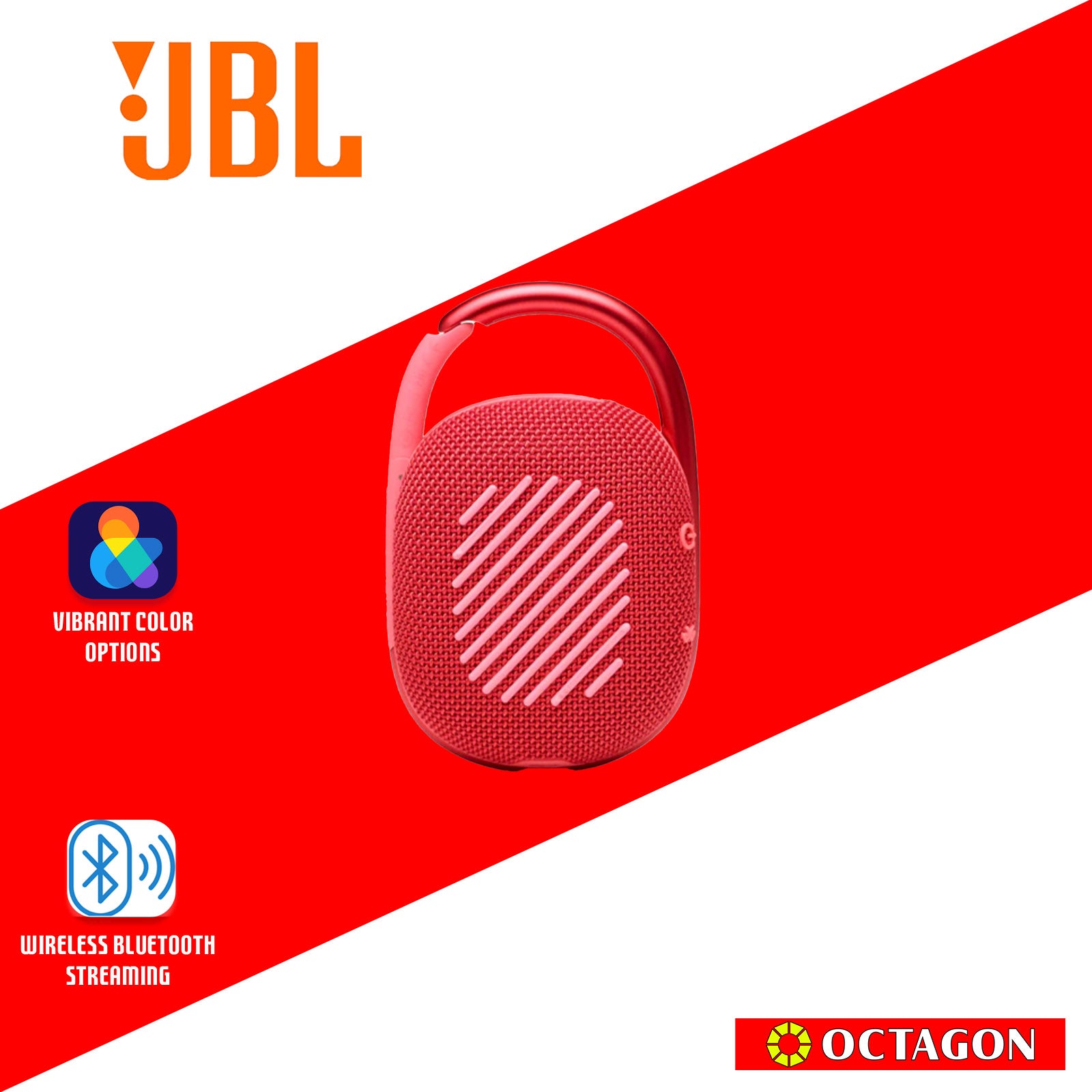 JBL CLIP 4 RED BT SPEAKER ULTRA-PORTABLE