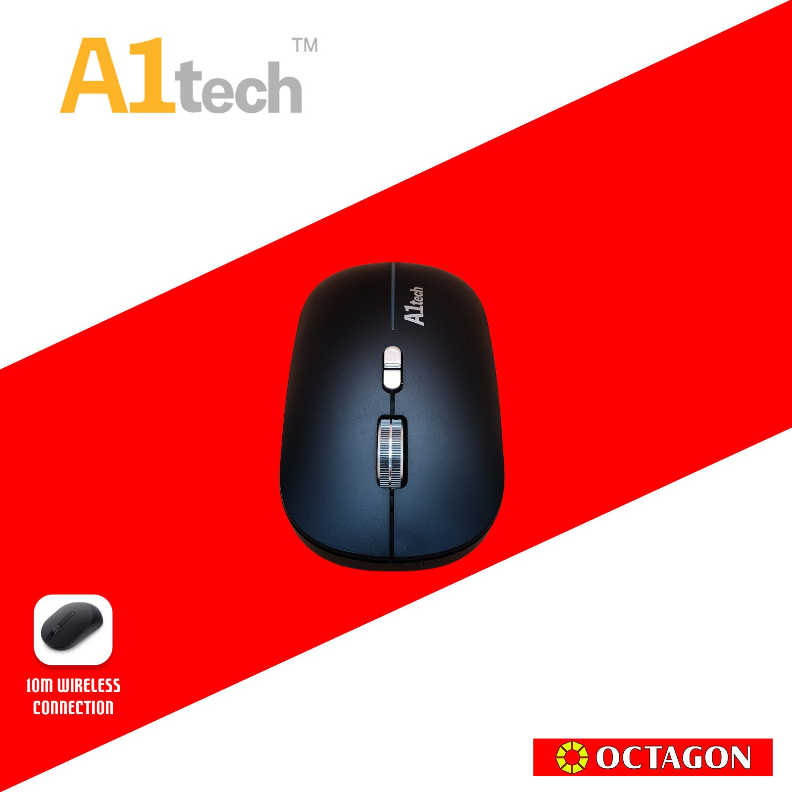 A1TECH AC-MD200-WH DUAL-MODE RECHARGEABLE SILENT RGB WIRELESS MOUSE WHITE/BLACK
