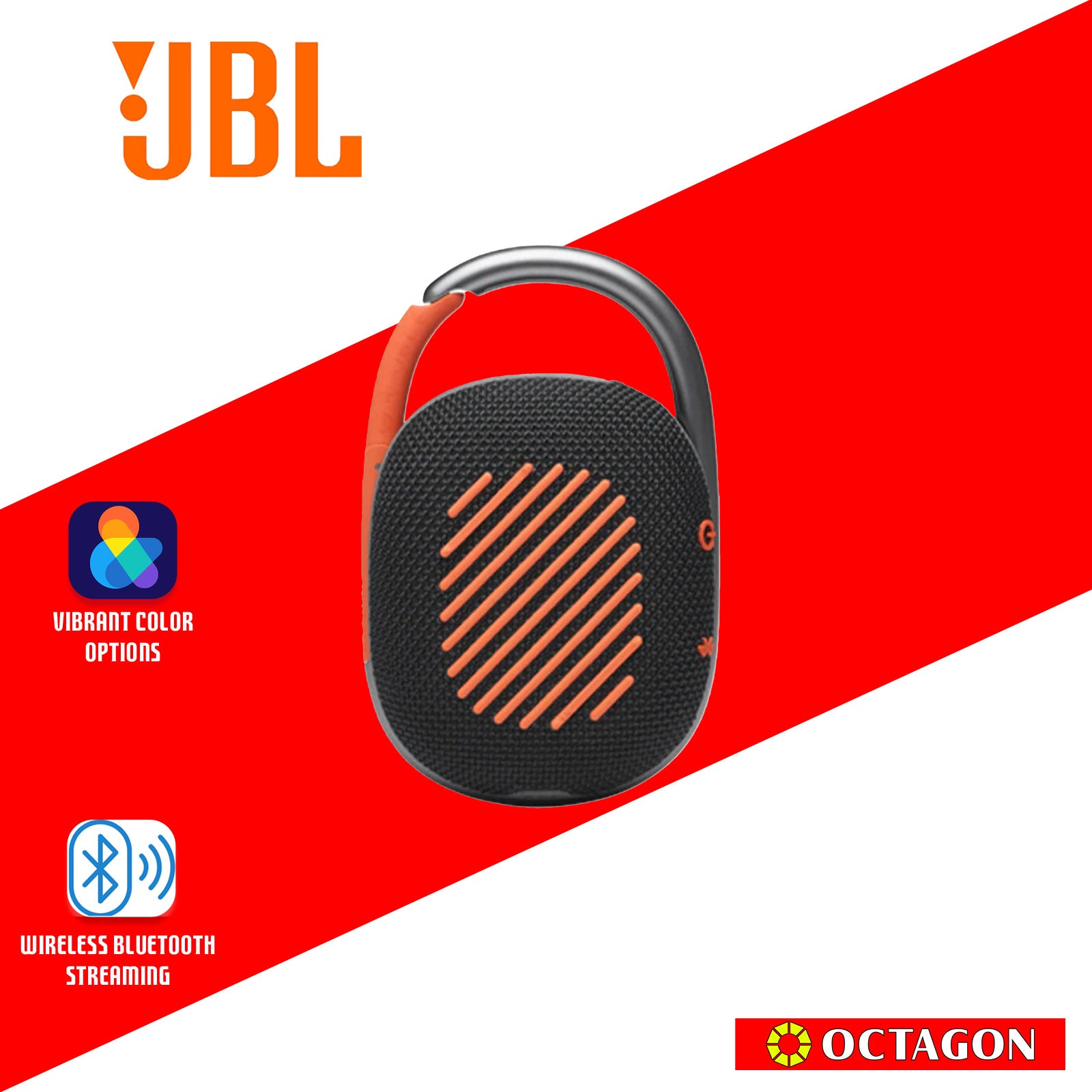 JBL CLIP 4 BLACK ORANGE BT SPEAKER