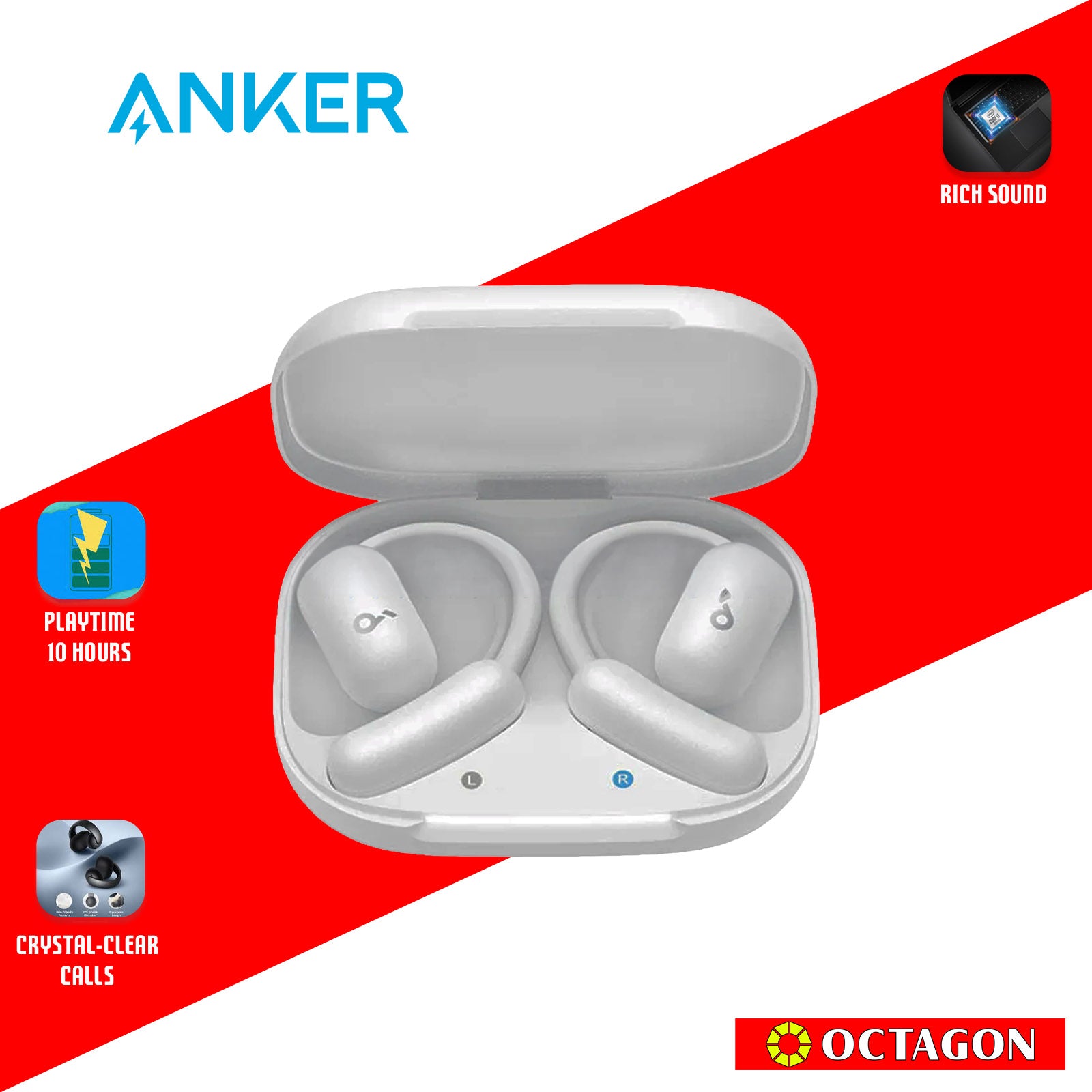ANKER A3874H21 AEROFIT 2 WHITE EARBUDS SOUNDCORE