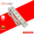 SILVERTEC NEW SV29-3M  5-OUTLET UNIVERSAL PLUG/ 5-SWITCH/ 3M/ 10A/ 2500W/ 250V IVORY POWER STRIP W/ SURGE PROTECTION