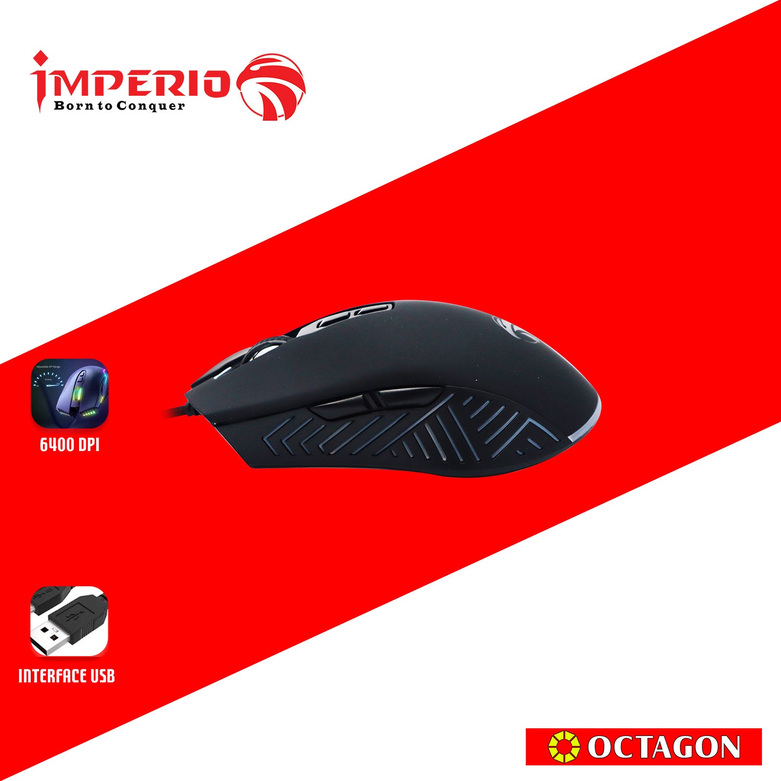 IMPERIO IMSL-M300 RGB GAMING MOUSE 6400DPI