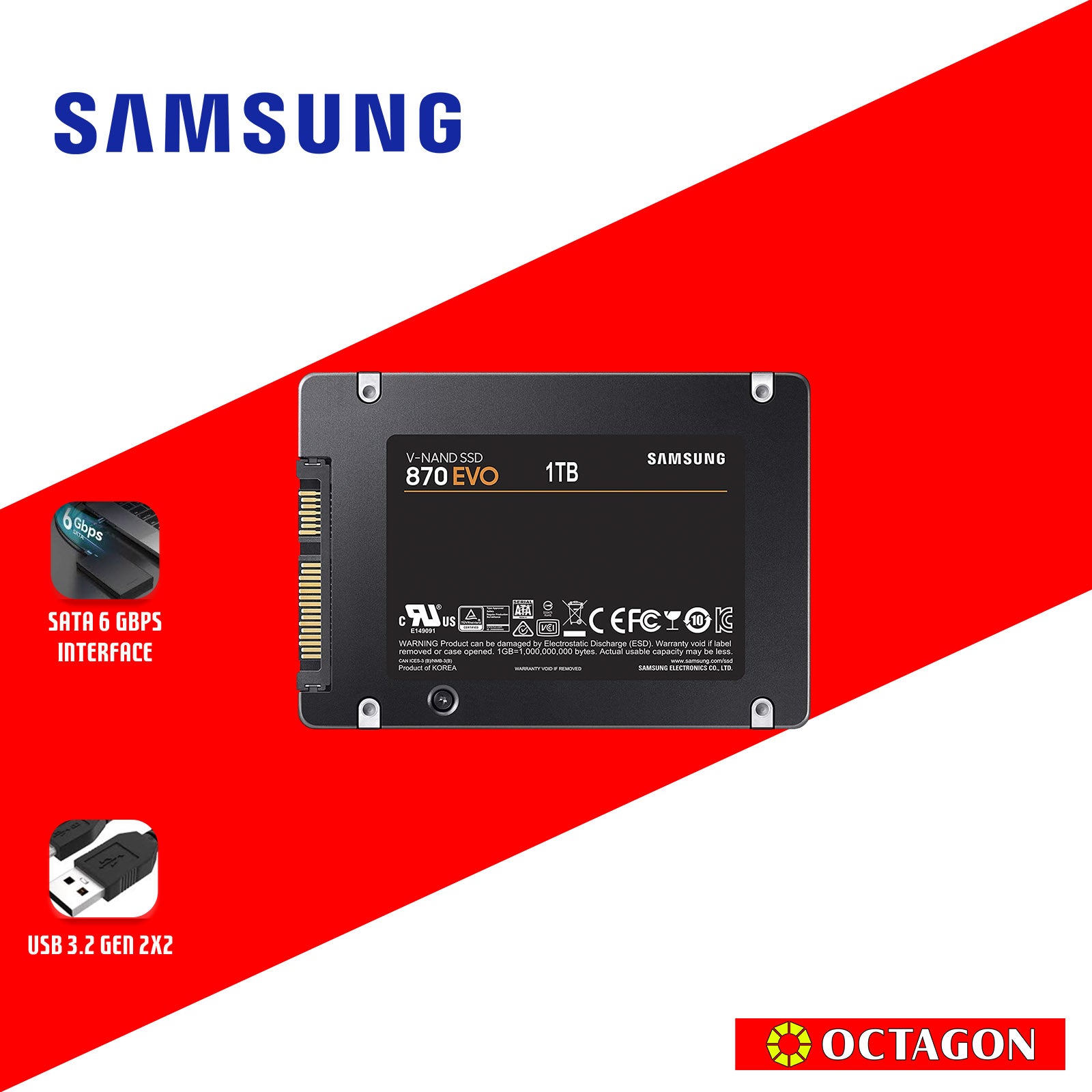 SAMSUNG SSD 1TB 870 EVO SATA – Octagon Computer Superstore