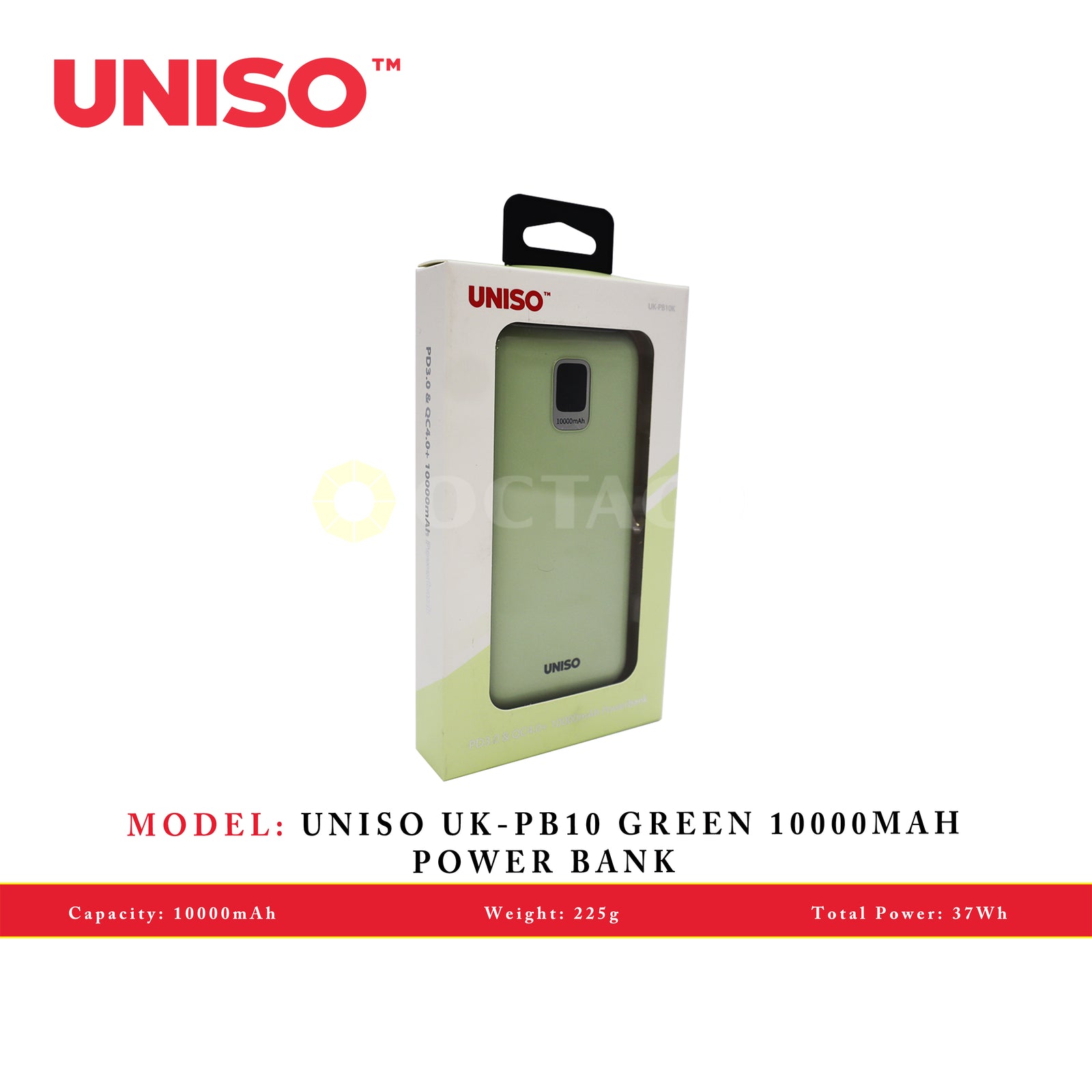 UNISO UK-PB10 GREEN 10000MAH POWER BANK
