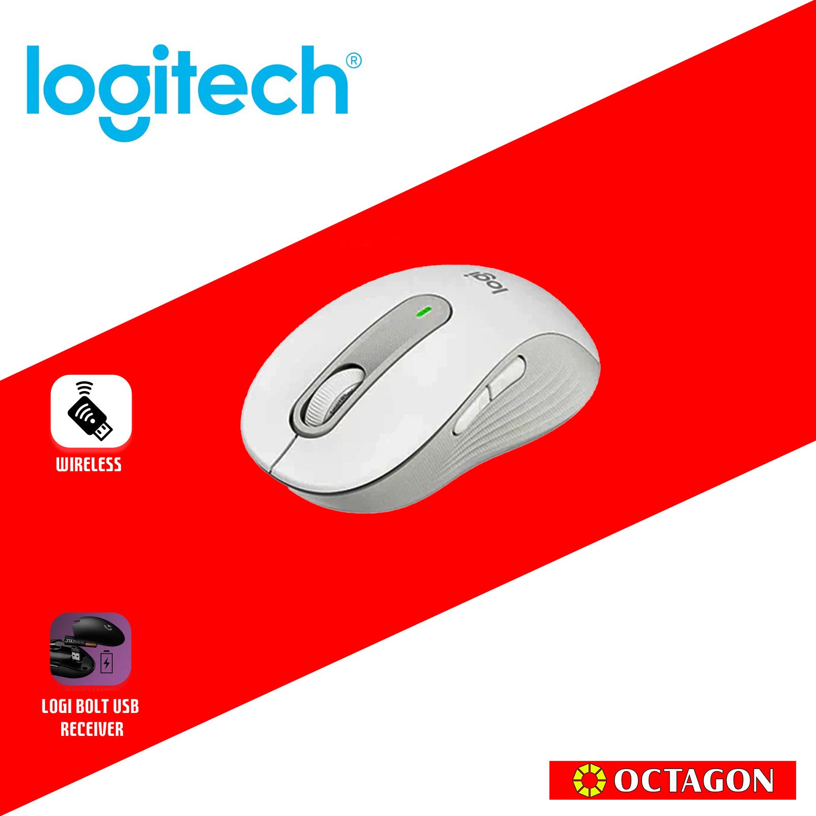 LOGITECH M650 WHITE MOUSE SIGNATURE SILENT TOUCH