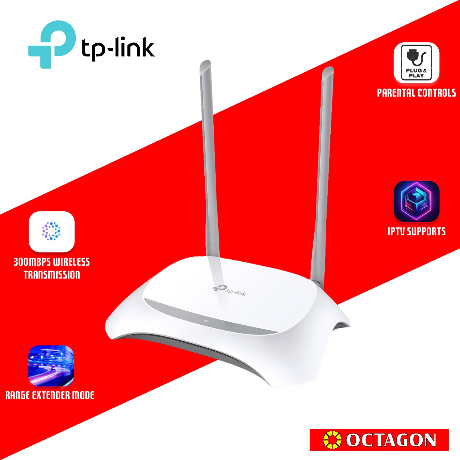 TPLINK TL-WR840N 300MBPS WIRELESS N ROUTER