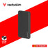 VERBATIM 66547 GRID PATTERN POWER BANK DUAL 10000 MAH INPUT/OUTPUT (TYPE-C AND MICRO USB POWER INPUT) BLACK