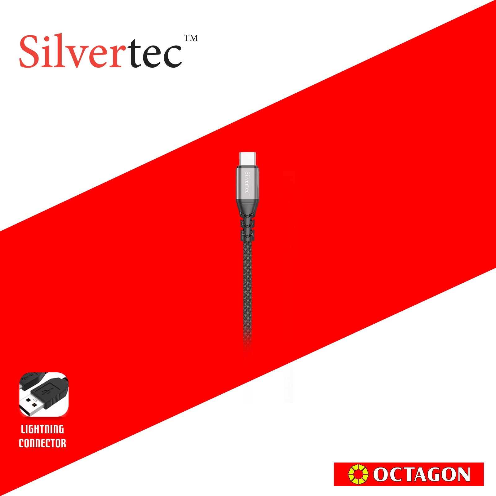 SILVERTEC STK-CL120-BK USB-C 60W TO LIGHTNING CABLE 1.2M BLACK (MFI)