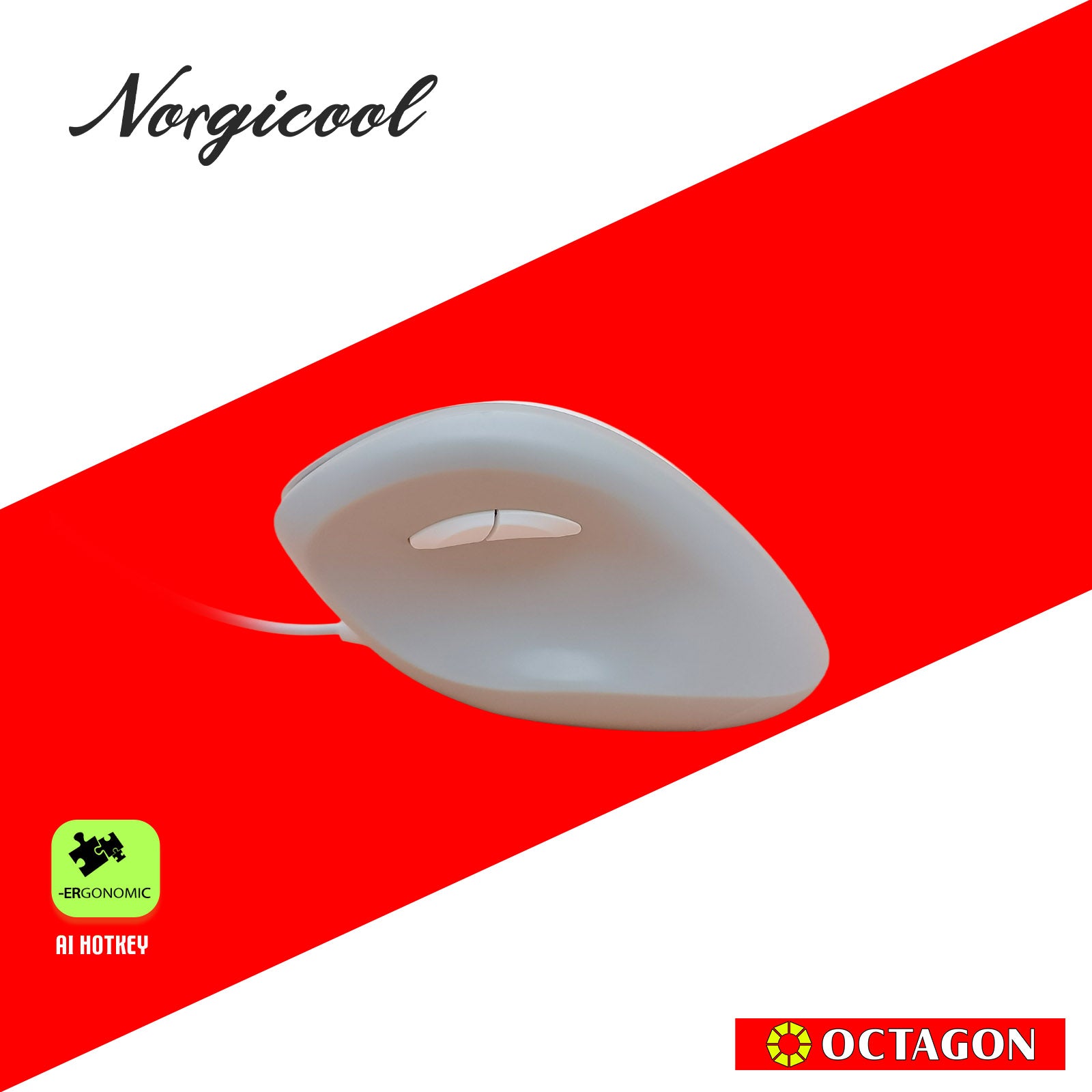 NORGICOOL NVM01 USB VERTICAL MOUSE BLACK/WHITE