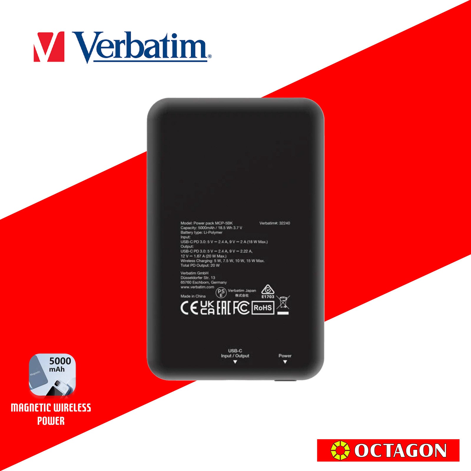 VERBATIM 32240 MAGNETIC WL 5000 MAH