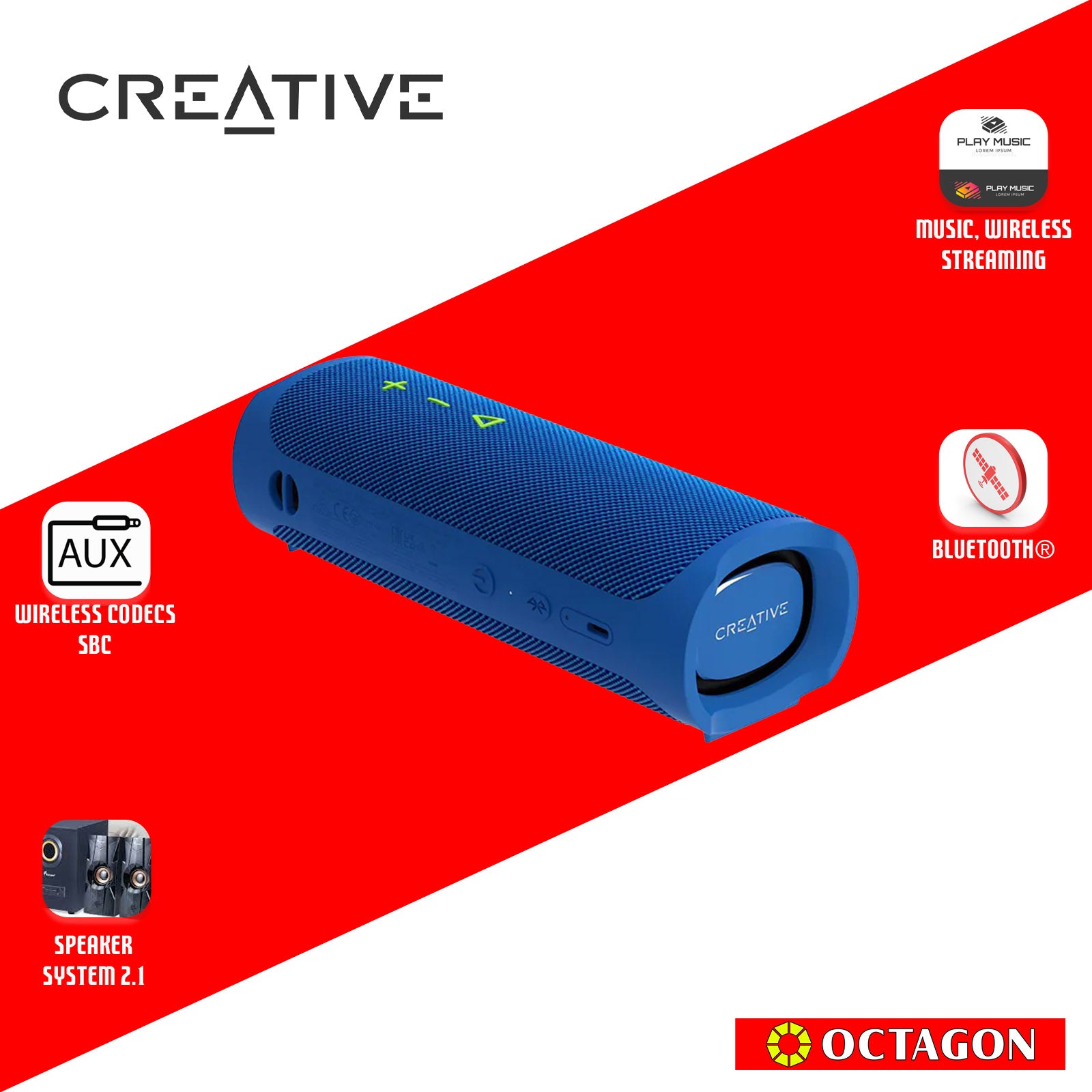 CREATIVE MUVO GO MF8405 SPEAKER WATERPROOF PORTABLE BLUETOOTH 5.3