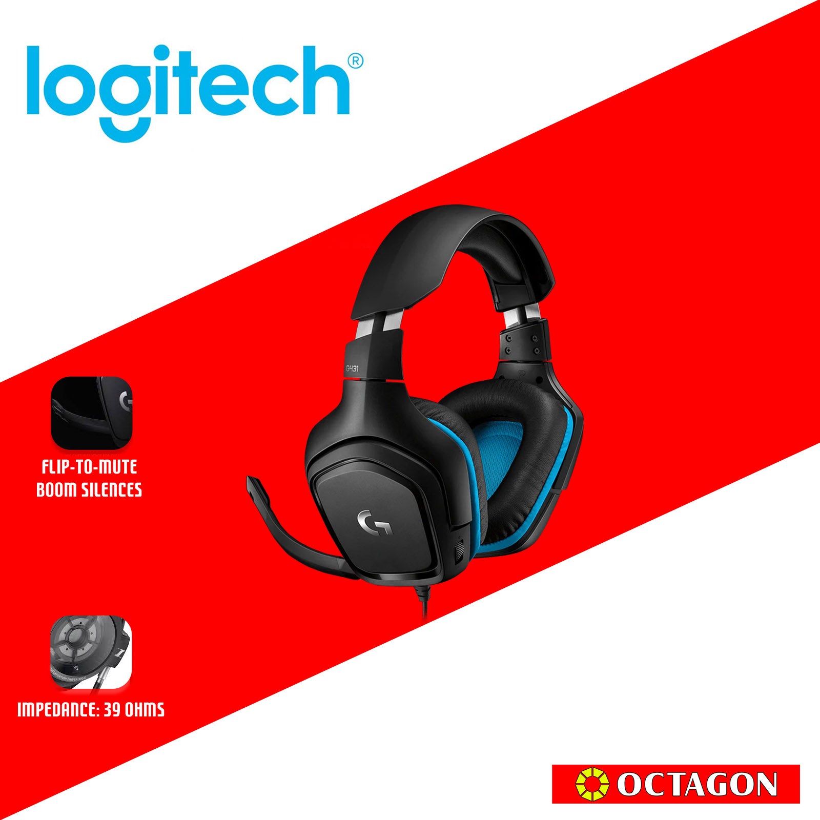 LOGITECH G431 SURROUND SOUND GAMING HEADSET