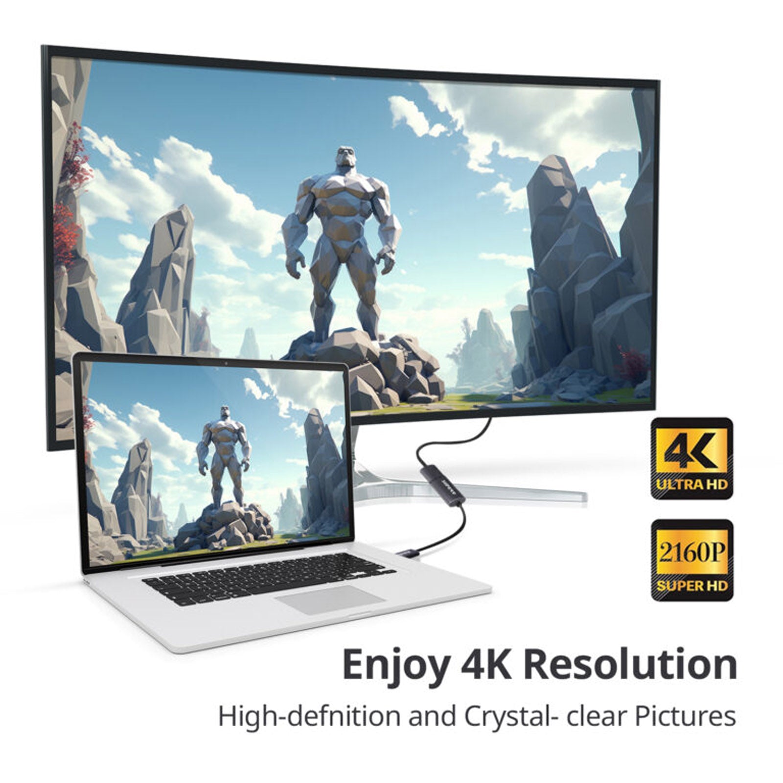 SUPERV  HC01 TypeC to HDMI 2.0 Cable, Ultra HD 4Kx2K@60 Hz, 2M