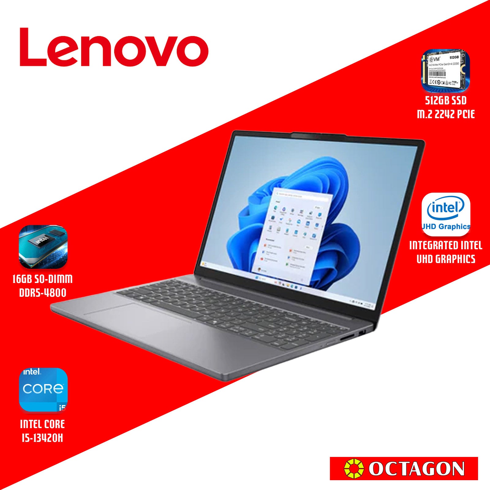 LENOVO IP S3-15 (83K100NEPH)/ CORE I5 13420H/ 16GB/ 512GB SSD/ 15.3 WUXGA IPS/ WIN 11 PRO/ 2 YRS PREMIUM CARE