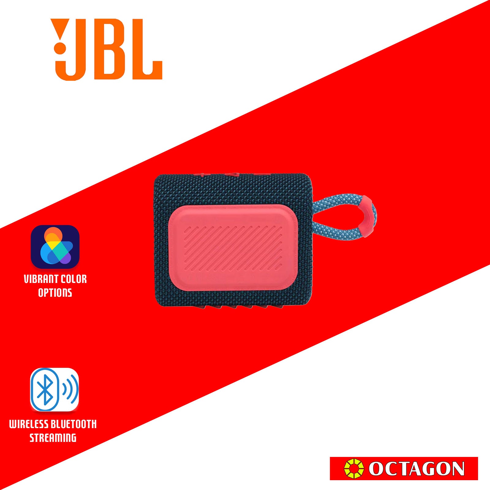 JBL GO 3 BT BLUE+PINK SPEAKER PORTABLE