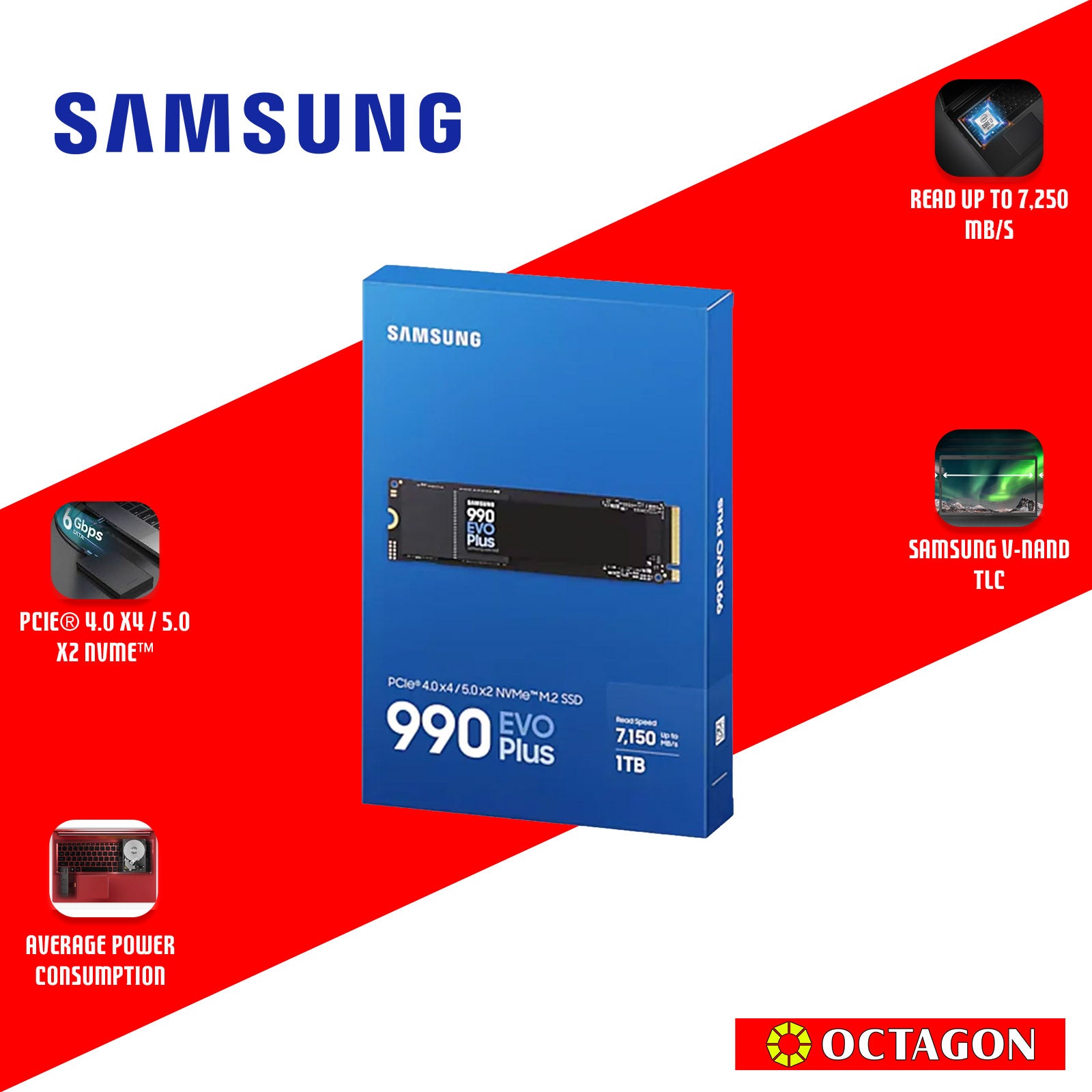 SAMSUNG SSD 1TB 990 EVO PLUS NVME M.2