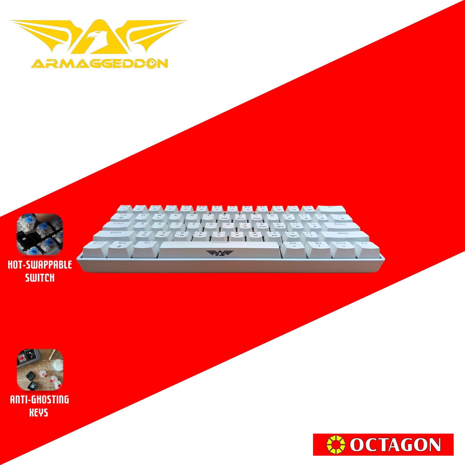 ARMAGGEDDON MKA-1C NEX (CLICKY) USB MECH KEYBOARD / 61 KEYS