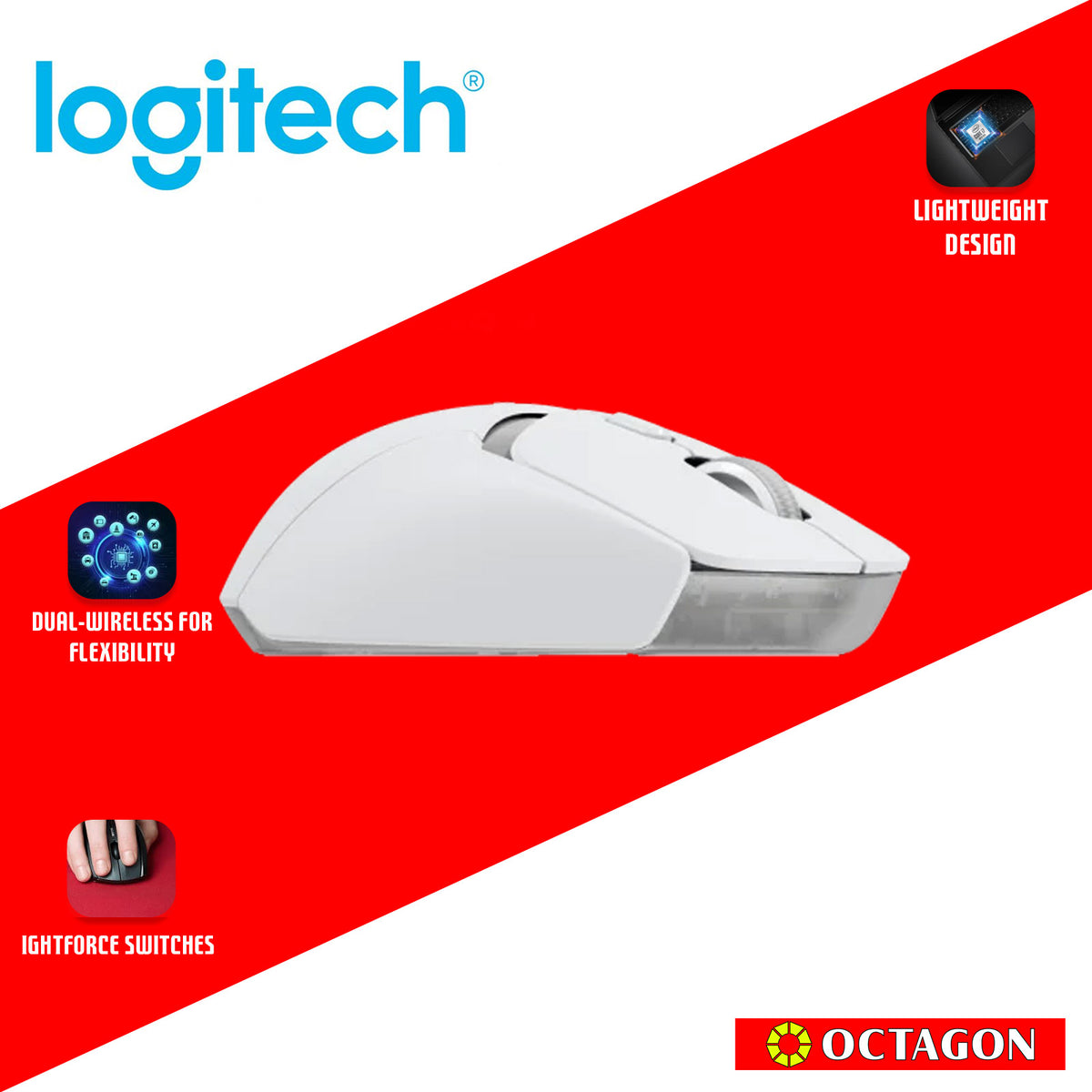 LOGITECH G309 WHITE LIGHTSPEED WIRELESS GAMING MOUSE