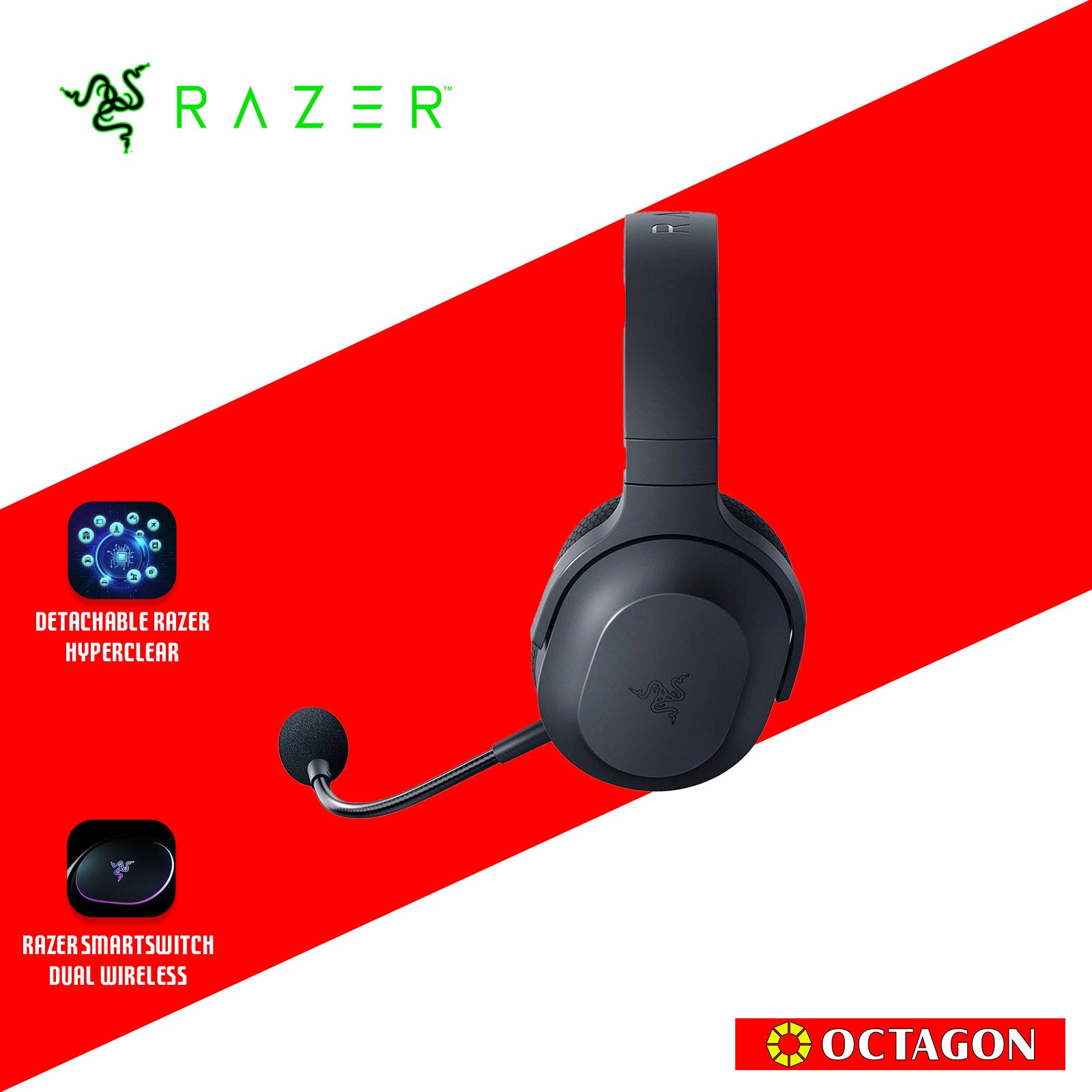 RAZER BARRACUDA X (2022) BLACK WL MULTI PLATFORM GAMING AND MOBILE HEADSET