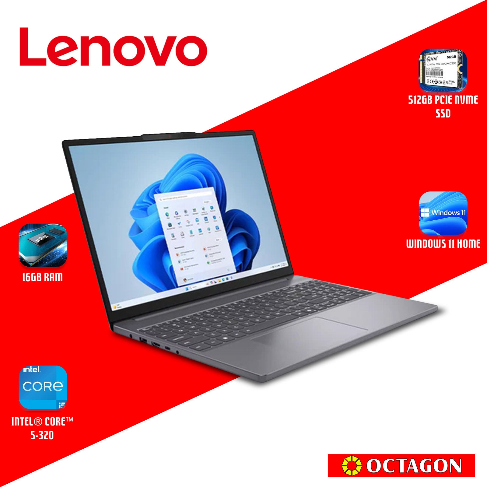 LENOVO IP S3I-15 (83RR007DPH)/ CORE 5-320/ 16GB/ 512GB SSD/ 15.3 WUXGA/ WIN 11/ OFFICE HOME 2024 + OFFICE 365 BASIC